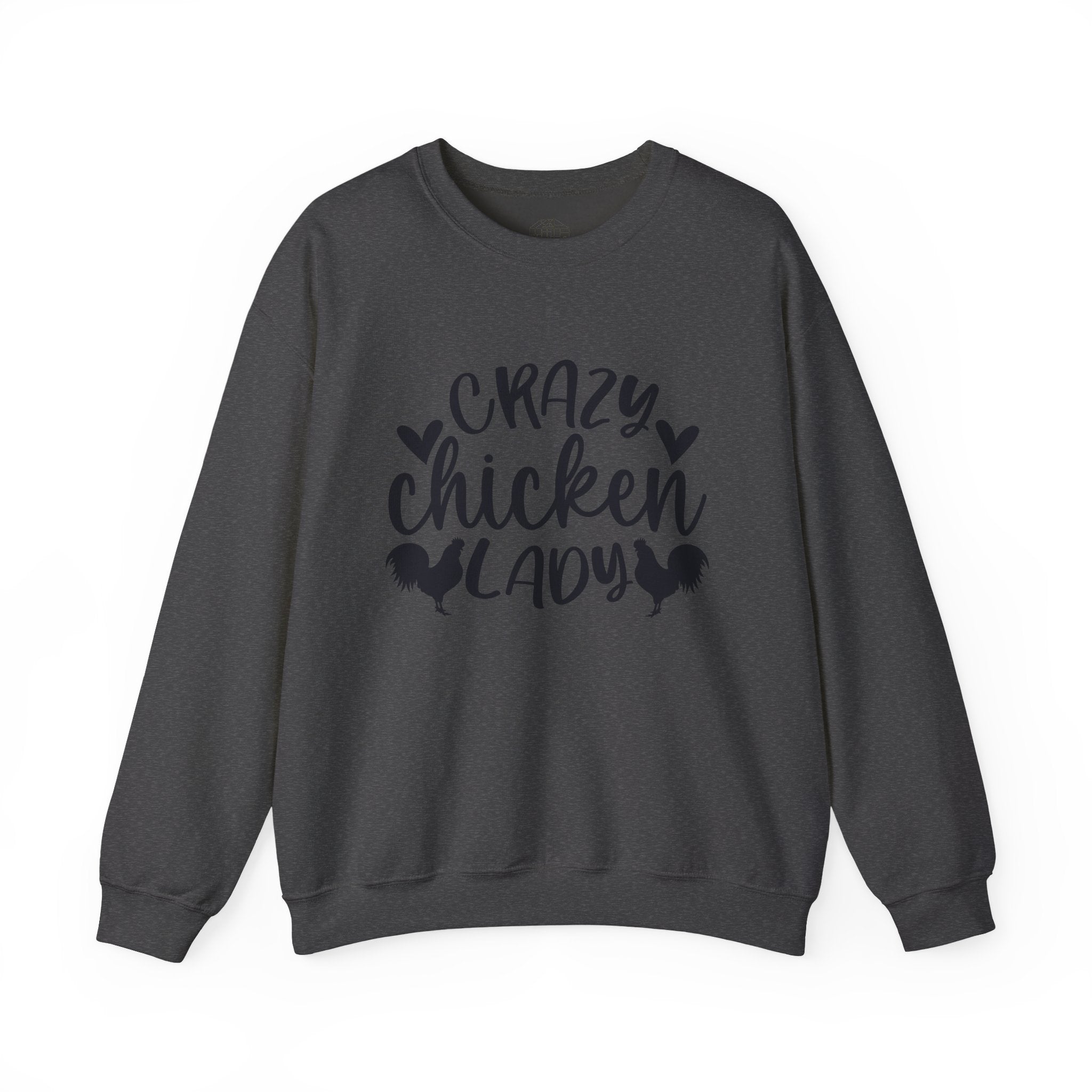 Crazy Chicken Lady Sweatshirt – Funny Chicken Mom Crewneck, Farmhouse Homestead Pullover, Unisex Gildan 18000