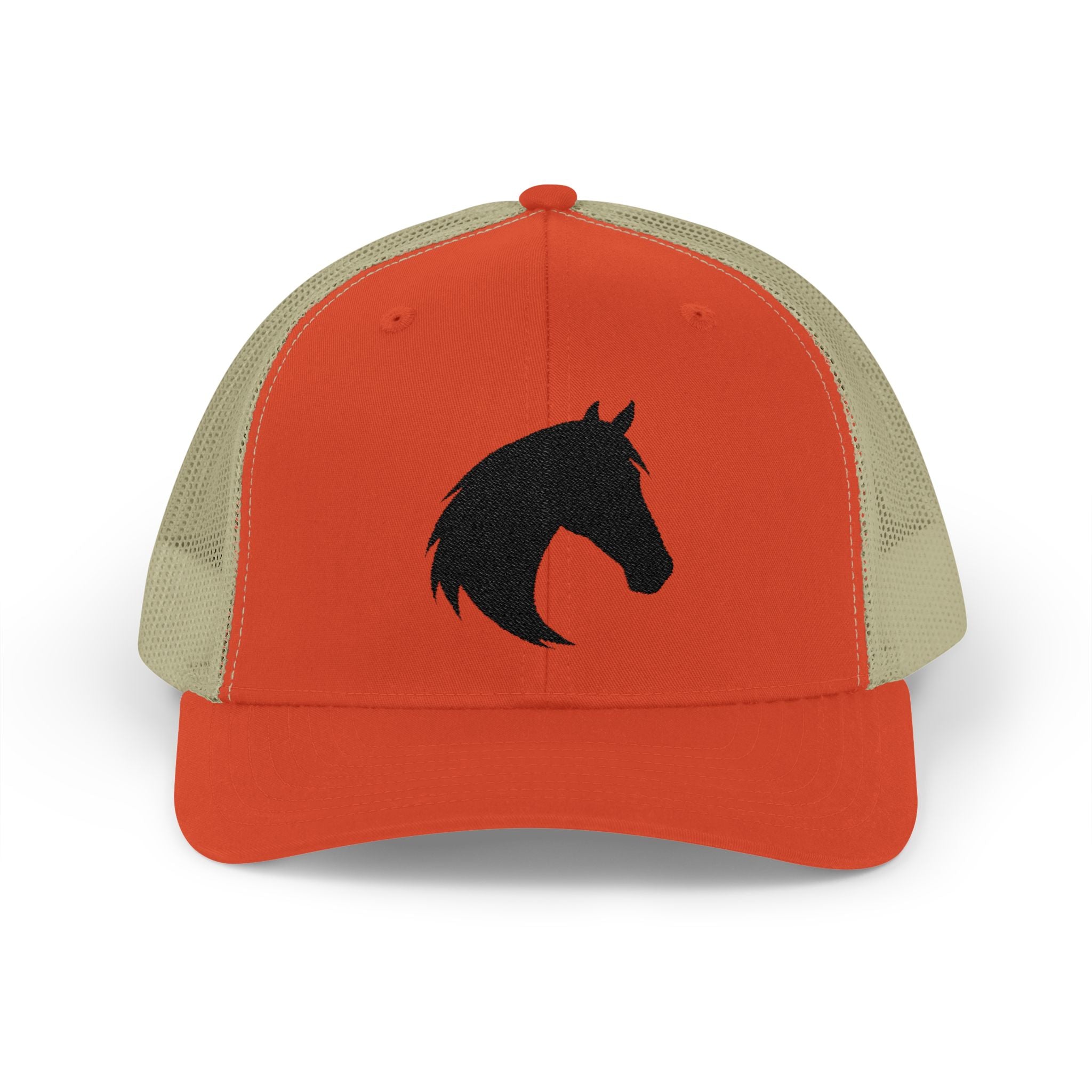 Horse Head Trucker Hat | Western Horse Silhouette Mesh Snapback Cap | Equestrian Ranch Hat | Rustic Farm Life Cowboy Cowgirl Horse Lover Hat