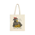 Crazy Goat Lady Canvas Tote Bag – Sunflower Goat Mom Market Bag, Farmhouse Goat Lover Reusable Tote