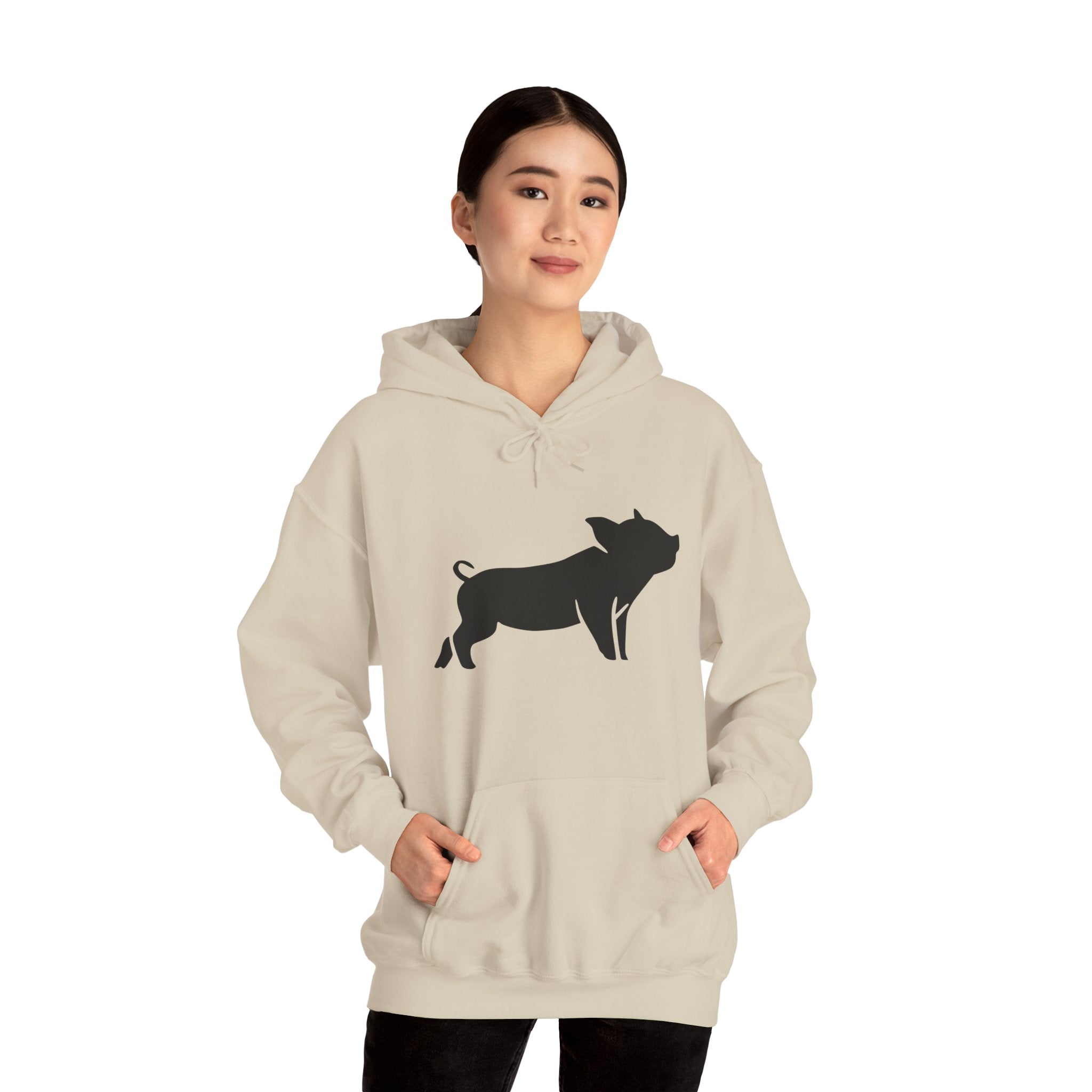 Pig Silhouette Hoodie – Farm Life Sweatshirt, Pig Lover Pullover, Homestead Hoodie, Mini Pig Apparel, Farm Animal Hoodie, Country Living Unisex Hoodie