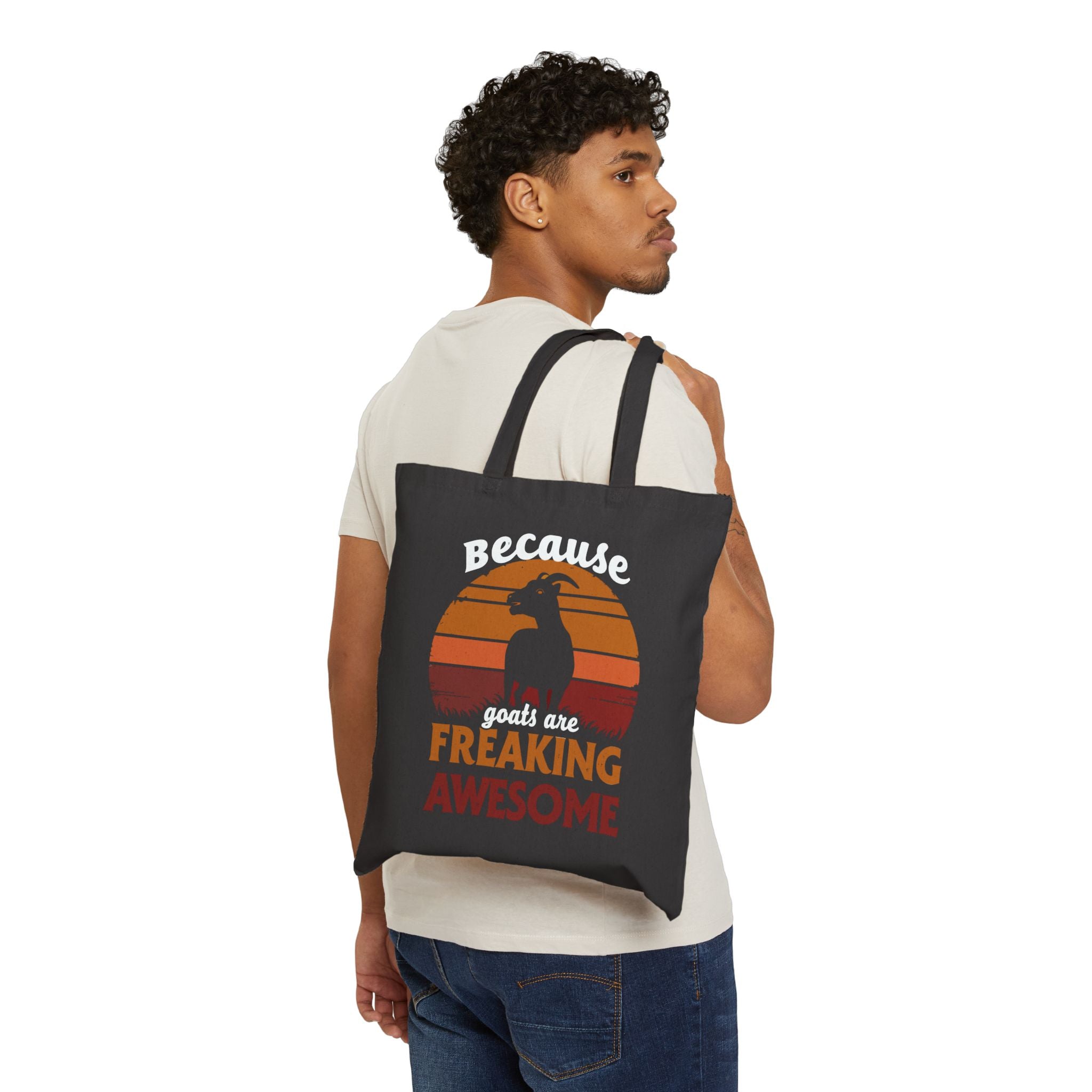 Funny Goat Tote Bag | “Because Goats Are Freaking Awesome” Canvas Bag | Goat Lover Gift | Retro Farm Tote | Reusable Market Bag | Gumpert Homestead