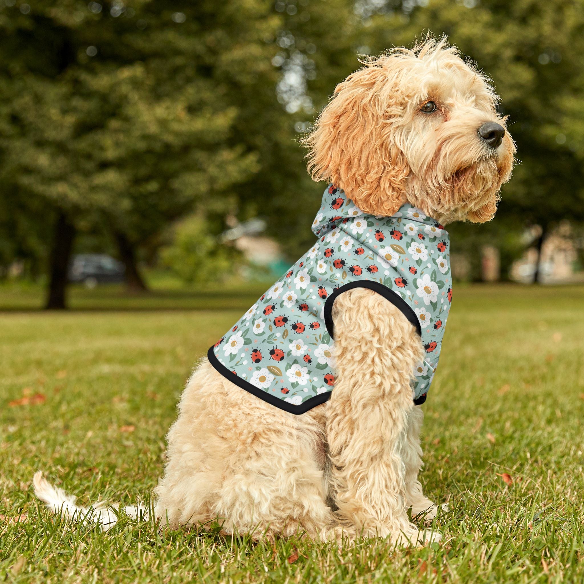 Blue Ladybug Pet Hoodie, Cute Pet Apparel, Animal Lover Gift, Dog Sweater, Cat Jumper, Pet Clothing