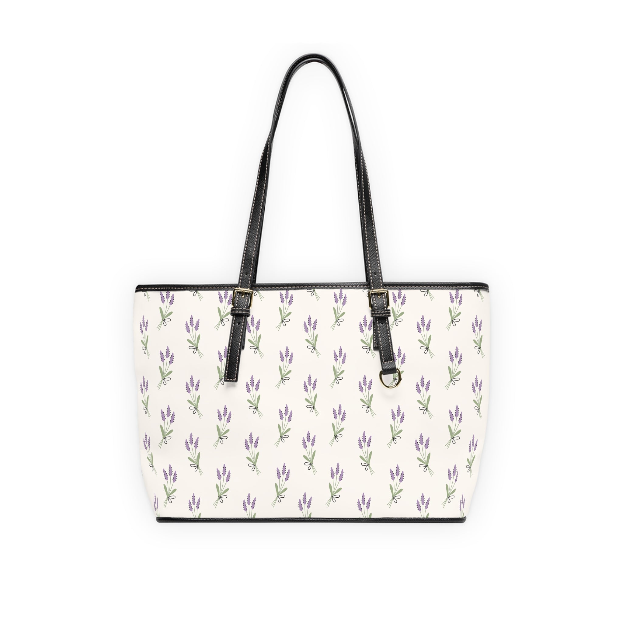 Lavender Floral Shoulder Bag | Cottagecore Farmhouse Tote Purse | Floral Market Bag | Homestead Everyday Handbag | Country Style PU Leather Bag