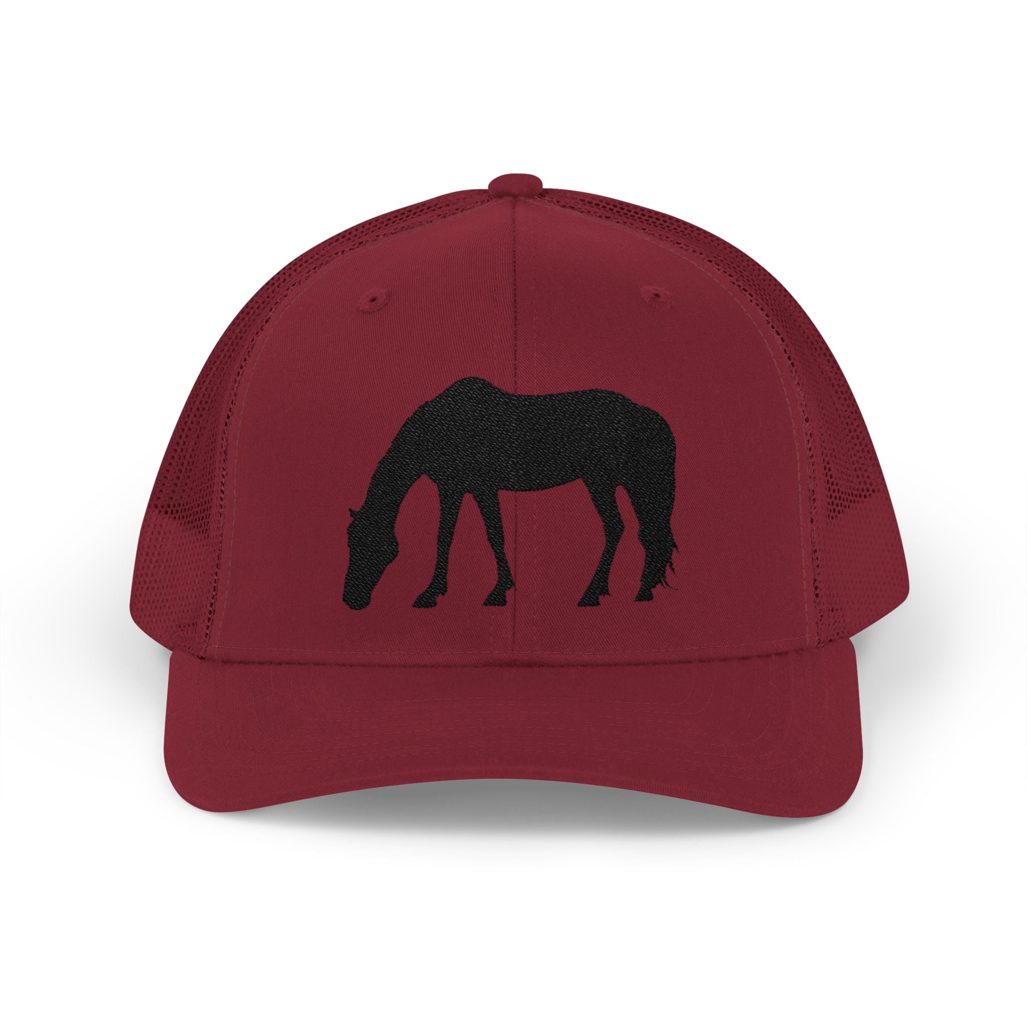 Grazing Horse Trucker Hat | Farm Life Mesh Snapback Cap | Equestrian Horse Lover Hat | Rustic Ranch & Cottagecore Farm Cap