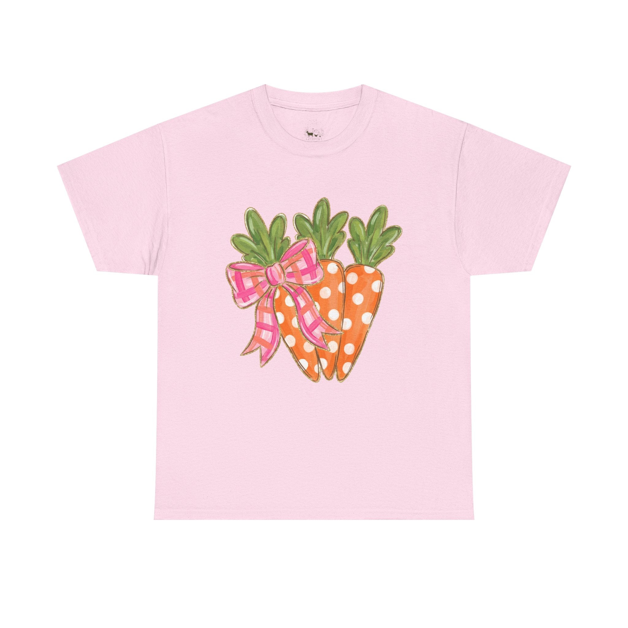 Cute Carrot Bow T-Shirt | Easter Carrot Graphic Tee | Spring Farm Shirt | Cottagecore Easter Shirt | Farmhouse Garden Shirt | Homestead Spring Apparel