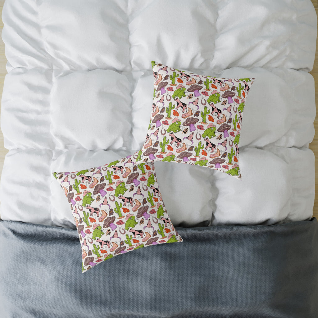 Pink Western Throw Pillow | Cowgirl Farmhouse Decor Pillow | Funky Western Accent Cushion | Gumpert Homestead
