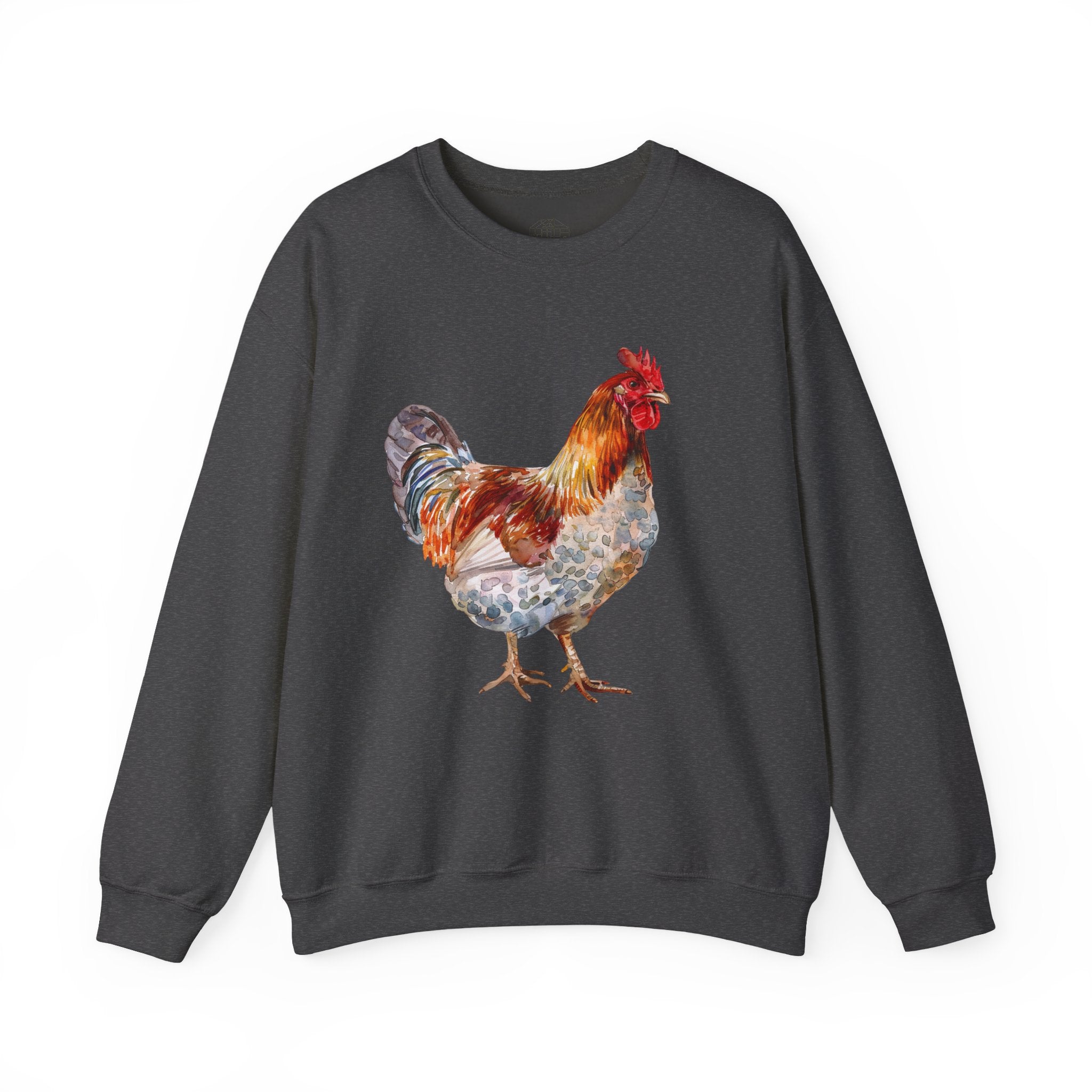 Easter Egger Rooster Sweatshirt – Farmhouse Chicken Crewneck, Colorful Ameraucana-Style Rooster Pullover, Homestead Apparel