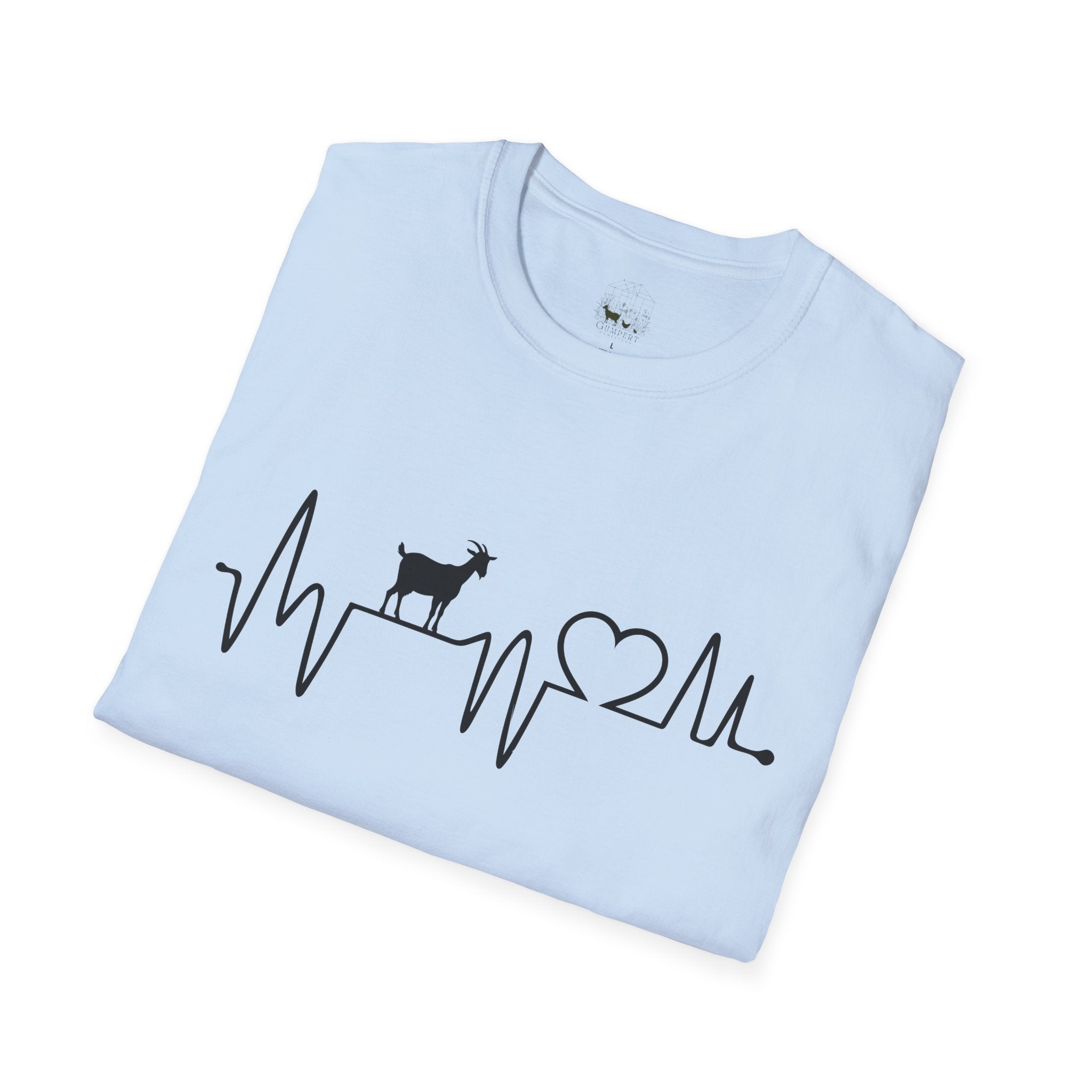 Goat Heartbeat Unisex T-Shirt | Minimalist Goat Lover ECG Farm Life Tee