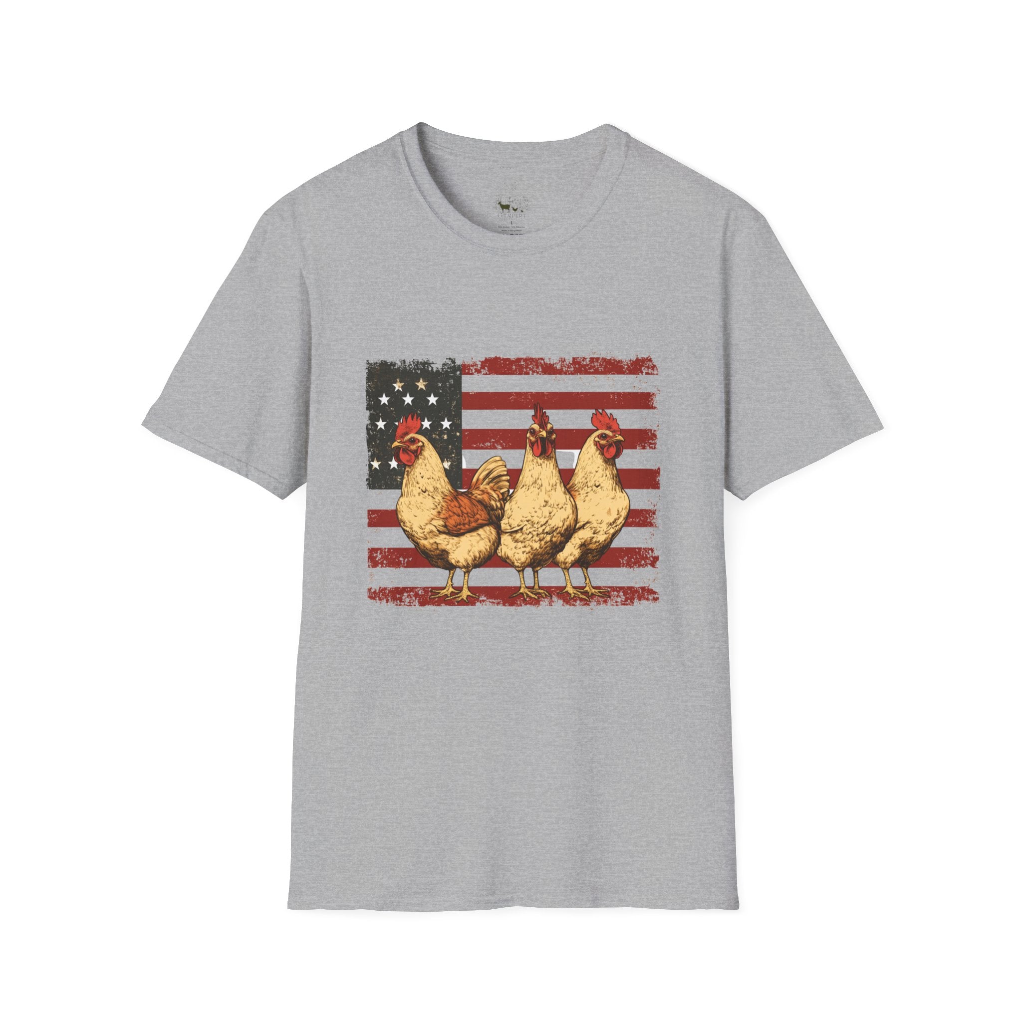 American Flag Chickens T-Shirt – American Flag Hen Shirt, Farm Life Tee, 4th of July Chicken Shirt, Backyard Chicken Keeper Gift, Homestead Farm Apparel