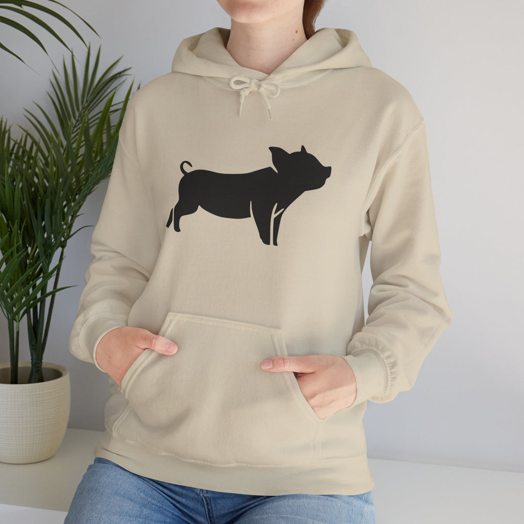 Pig Silhouette Hoodie – Farm Life Sweatshirt, Pig Lover Pullover, Homestead Hoodie, Mini Pig Apparel, Farm Animal Hoodie, Country Living Unisex Hoodie