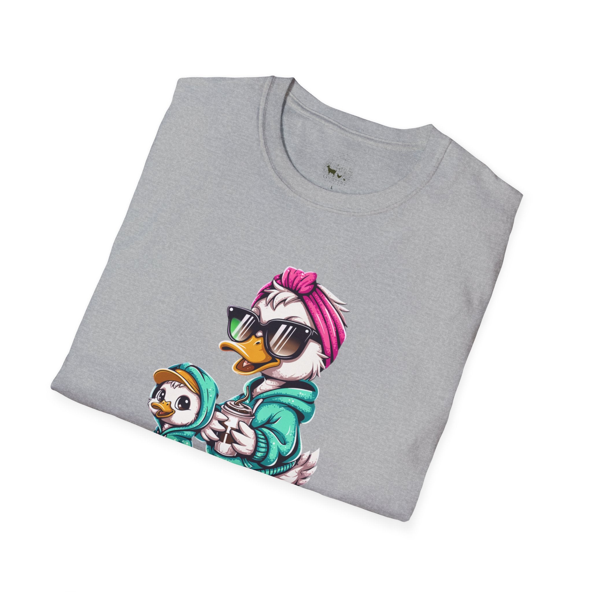Motherhood Is the Realest Hood Cute Duck Mom Unisex T-Shirt | Funny Farm Mom Graphic Tee