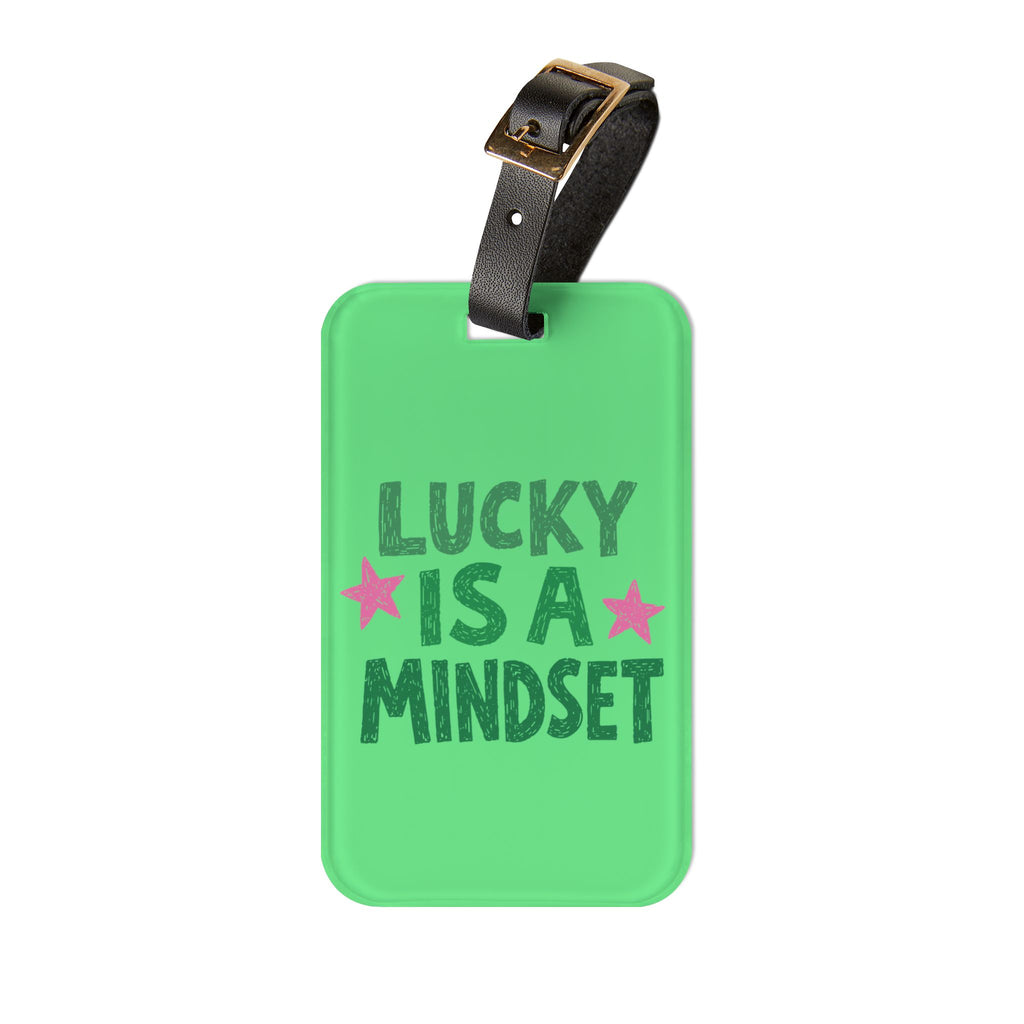 Lucky Is a Mindset Luggage Tag | Motivational Travel Accessory | Positive Quote Suitcase Tag | Cute Travel Bag Identifier | Gumpert Homestead