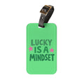 Lucky Is a Mindset Luggage Tag | Motivational Travel Accessory | Positive Quote Suitcase Tag | Cute Travel Bag Identifier | Gumpert Homestead