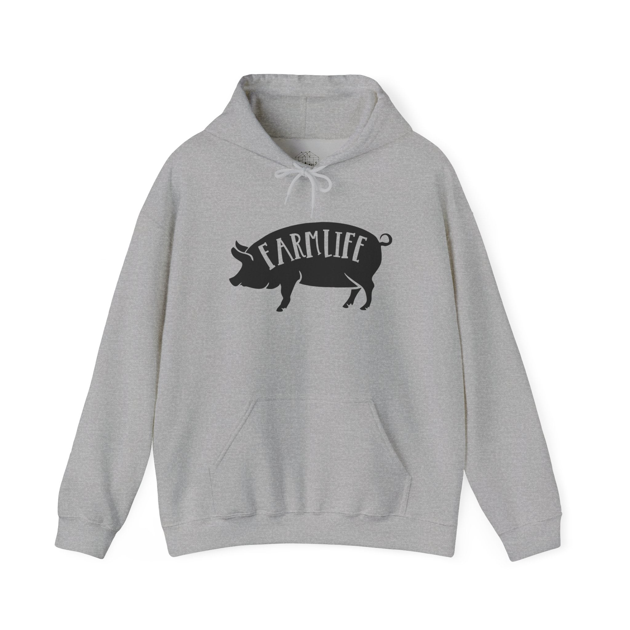 Farmhouse Pig Silhouette Hoodie – Farm Life Sweatshirt, Pig Lover Pullover, Homestead Hoodie, Mini Pig Apparel, Farm Animal Hoodie, Country Living Unisex Hoodie