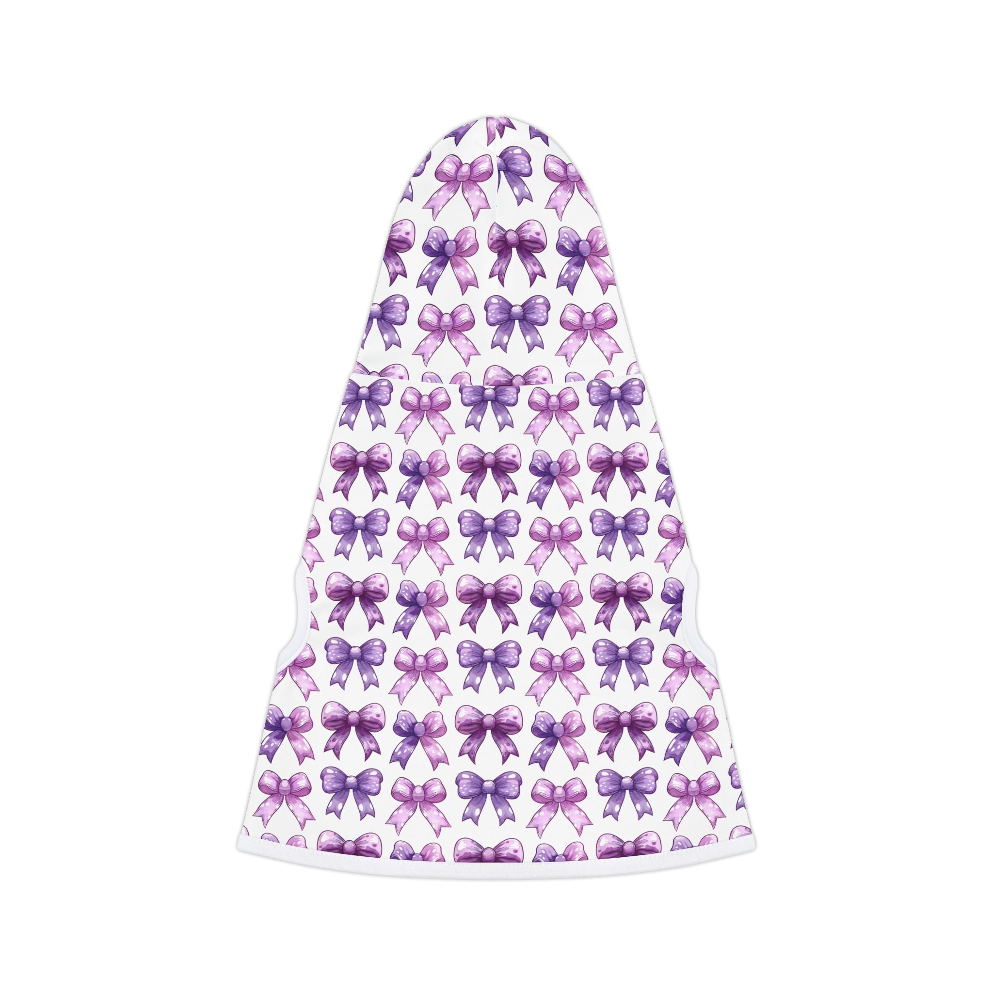 Purple Coquette Bows Cute Pet Hoodie - Adorable Puppy Sweater, Small Dog Outfit, Furry Friend Gift, Pet Apparel, Animal Lover Present