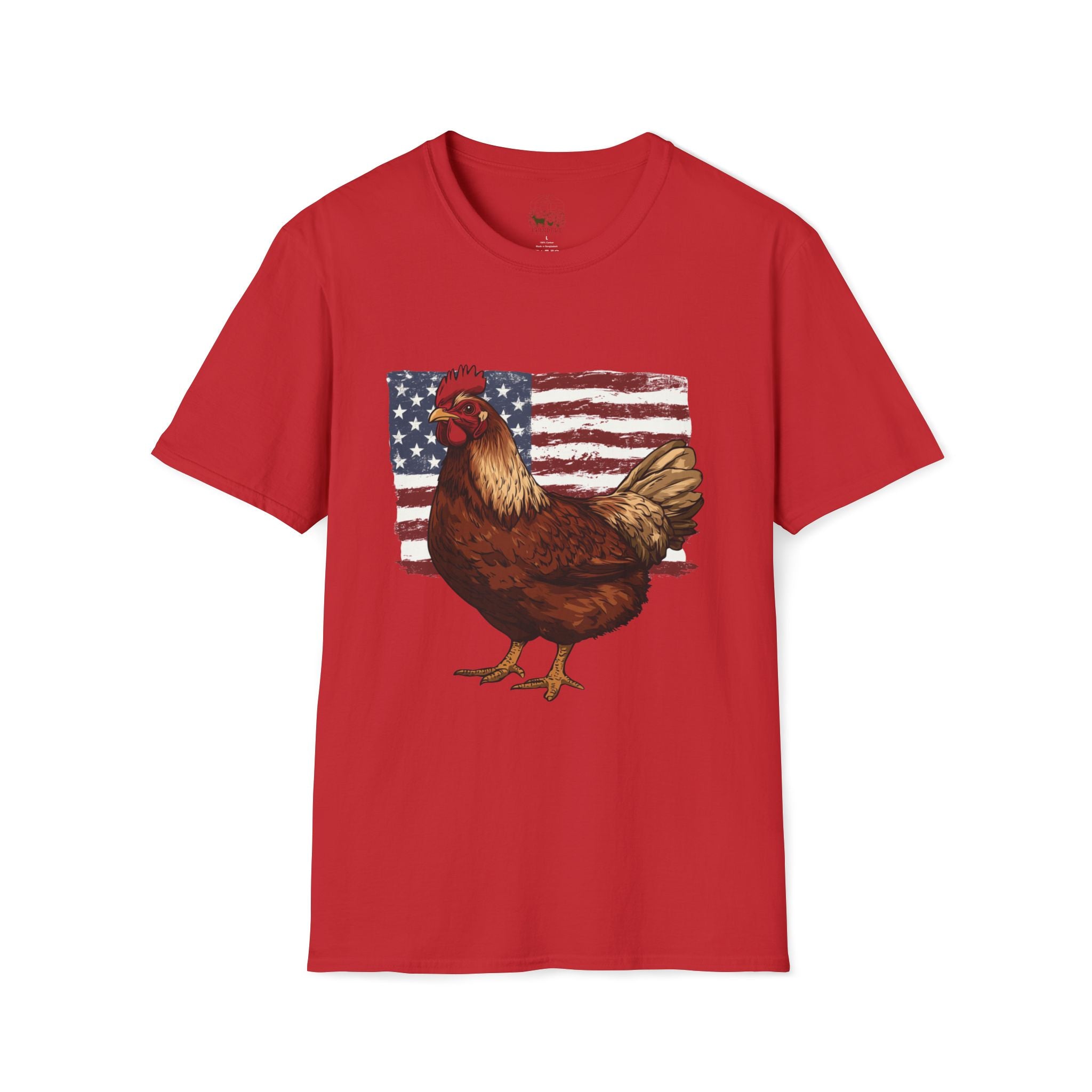 American Flag Chickens T-Shirt – American Flag Hen Shirt, Farm Life Tee, 4th of July Chicken Shirt, Backyard Chicken Keeper Gift, Homestead Farm Apparel