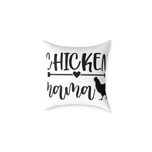 Chicken Mama Throw Pillow – Farmhouse Chicken Decor Cushion, Rustic Homestead Accent Pillow, Country Cottage Home Decor