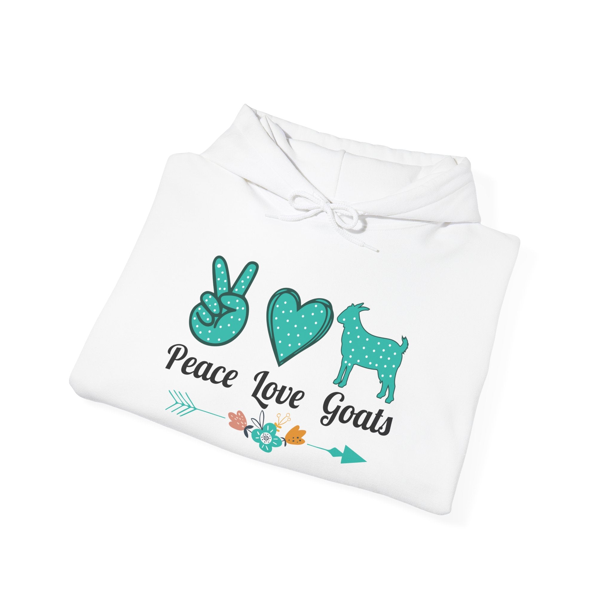 Peace Love Goats Hoodie – Unisex Farmhouse Goat Lover Sweatshirt | Cozy Homestead Country Apparel