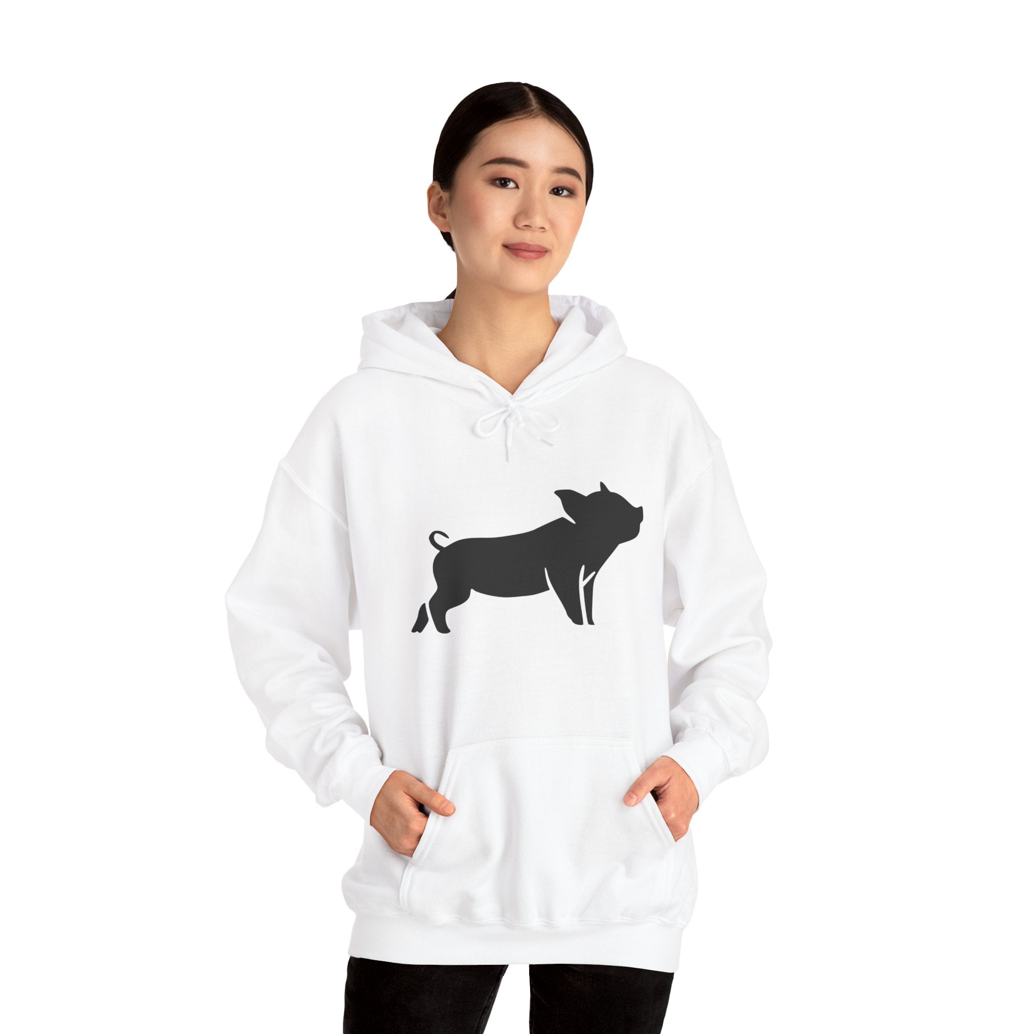 Pig Silhouette Hoodie – Farm Life Sweatshirt, Pig Lover Pullover, Homestead Hoodie, Mini Pig Apparel, Farm Animal Hoodie, Country Living Unisex Hoodie