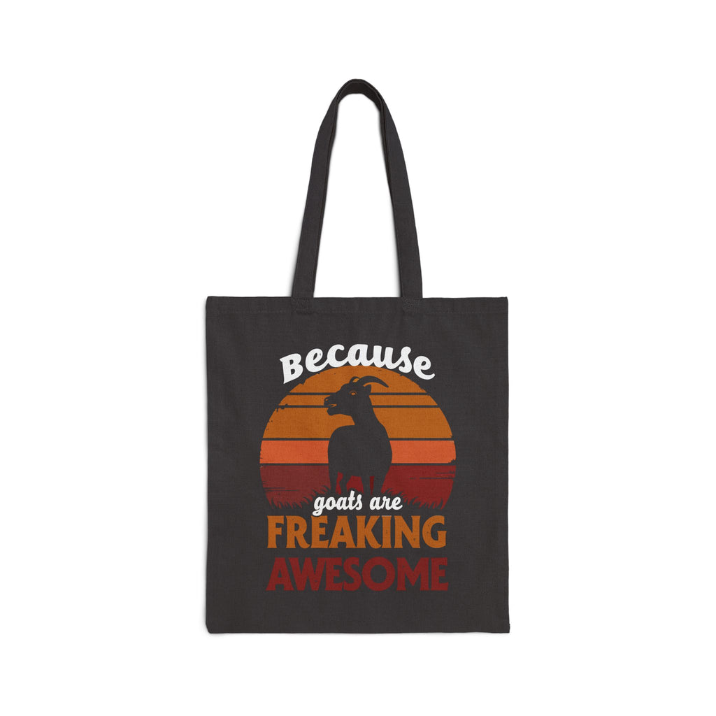 Funny Goat Tote Bag | “Because Goats Are Freaking Awesome” Canvas Bag | Goat Lover Gift | Retro Farm Tote | Reusable Market Bag | Gumpert Homestead