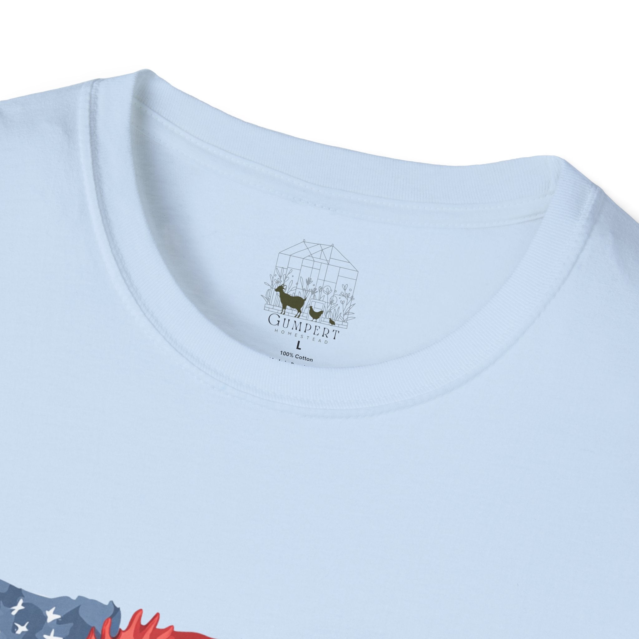 Patriotic Chicken T-Shirt – American Flag Hen Shirt, Farm Life Tee, 4th of July Chicken Shirt, Backyard Chicken Keeper Gift, Homestead Farm Apparel
