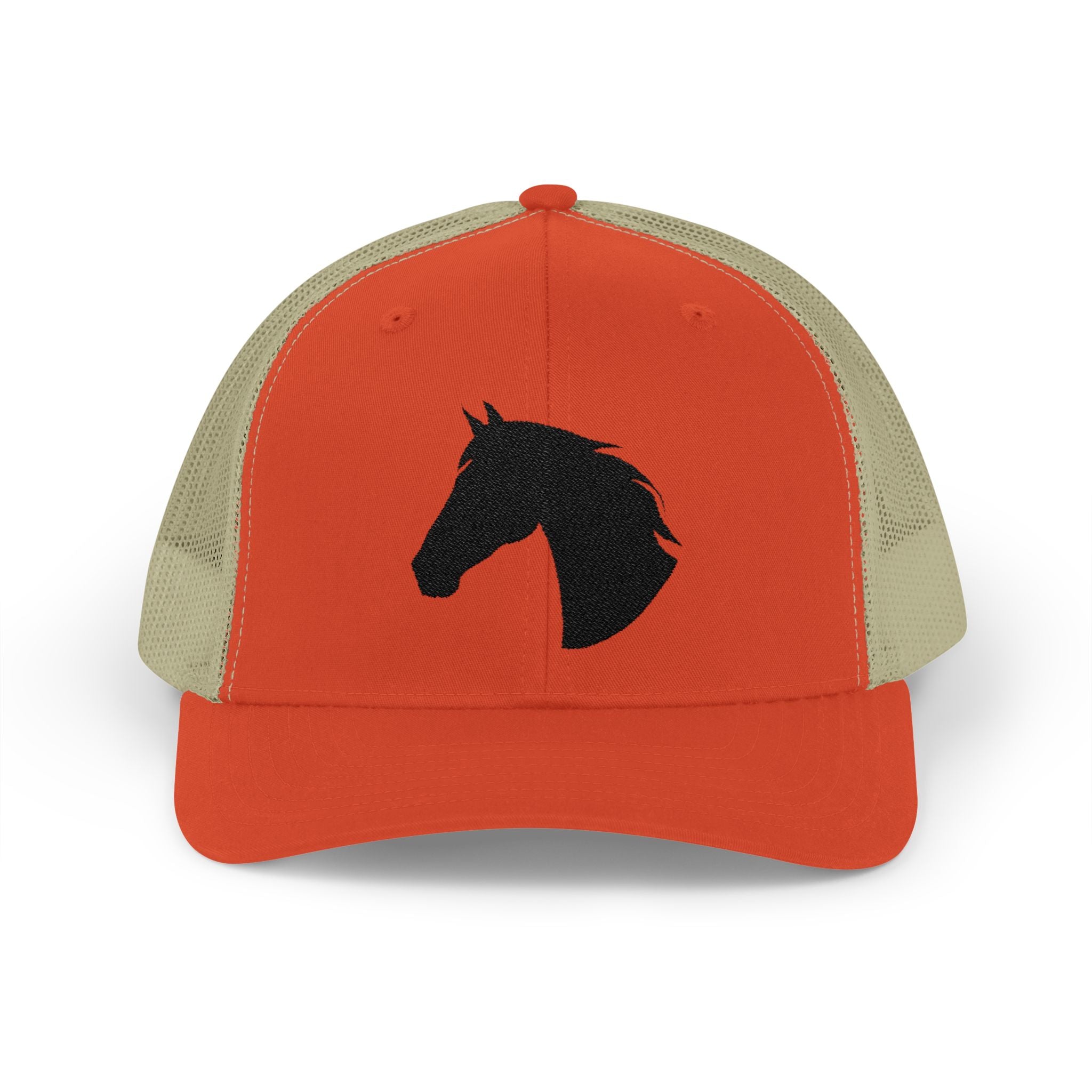 Horse Head Trucker Hat | Western Horse Silhouette Mesh Snapback Cap | Equestrian Ranch Hat | Rustic Farm Life Cowboy Cowgirl Horse Lover Hat