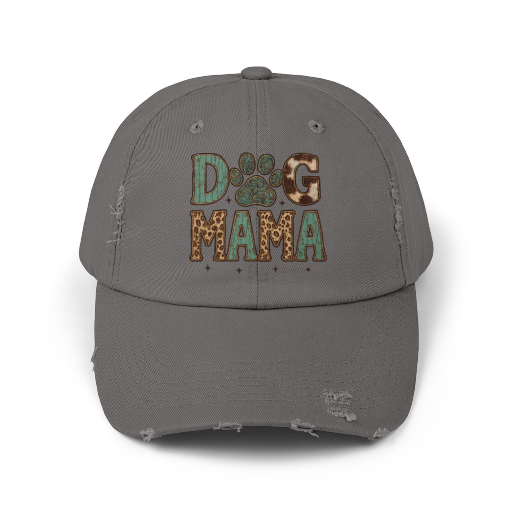 Dog Mama Distressed Baseball Cap – Vintage Dog Mom Hat, Farmhouse Pet Lover Cap, Washed Cotton Casual Hat