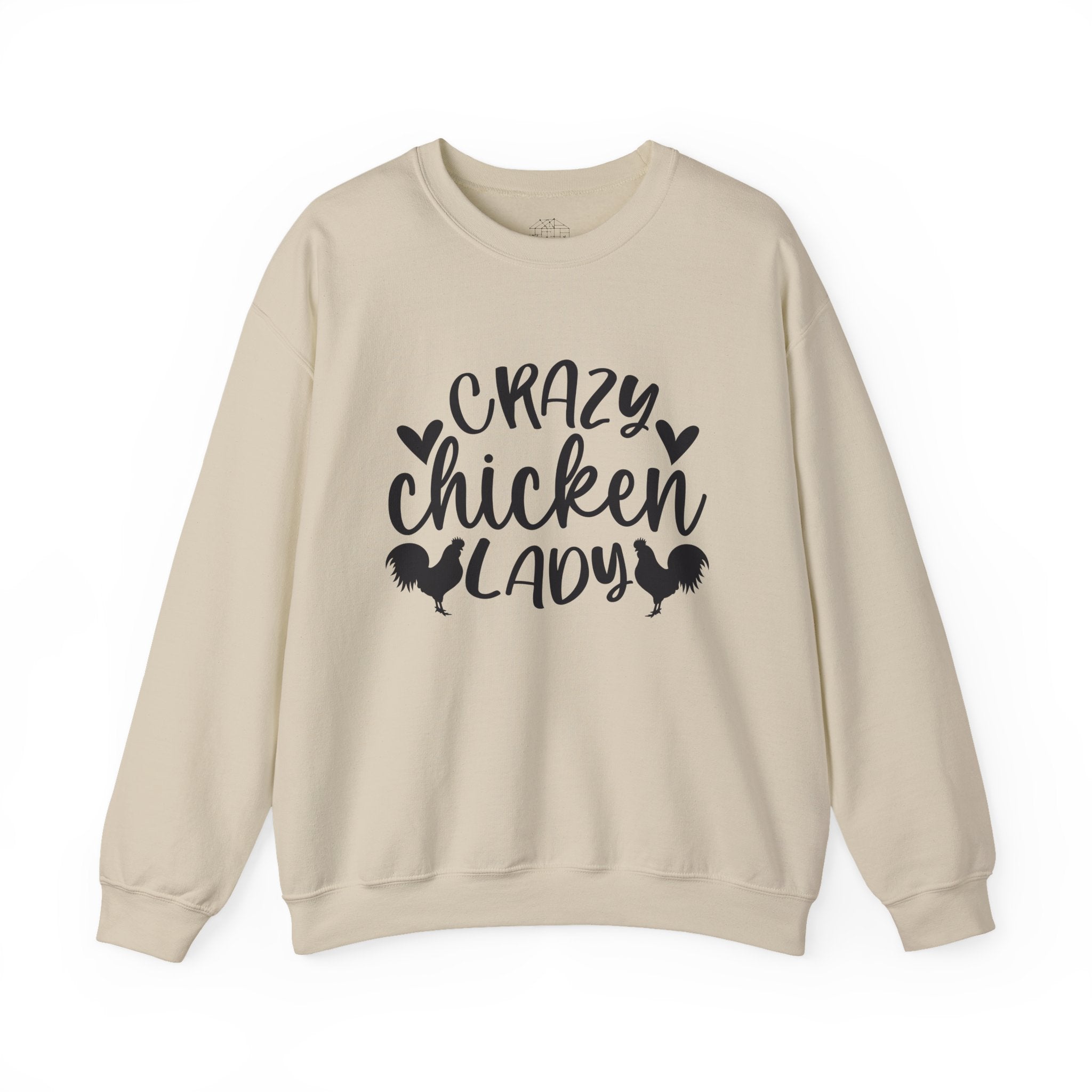 Crazy Chicken Lady Sweatshirt – Funny Chicken Mom Crewneck, Farmhouse Homestead Pullover, Unisex Gildan 18000