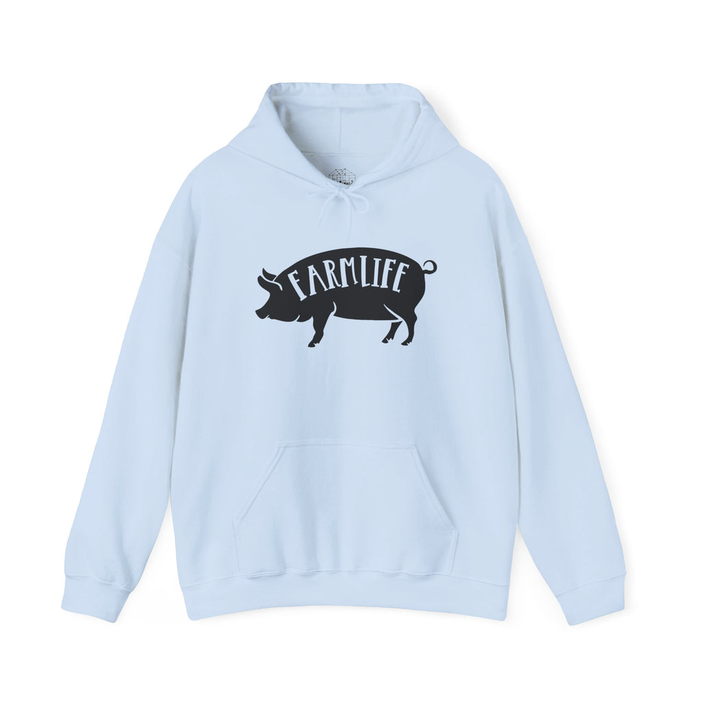 Farmhouse Pig Silhouette Hoodie – Farm Life Sweatshirt, Pig Lover Pullover, Homestead Hoodie, Mini Pig Apparel, Farm Animal Hoodie, Country Living Unisex Hoodie
