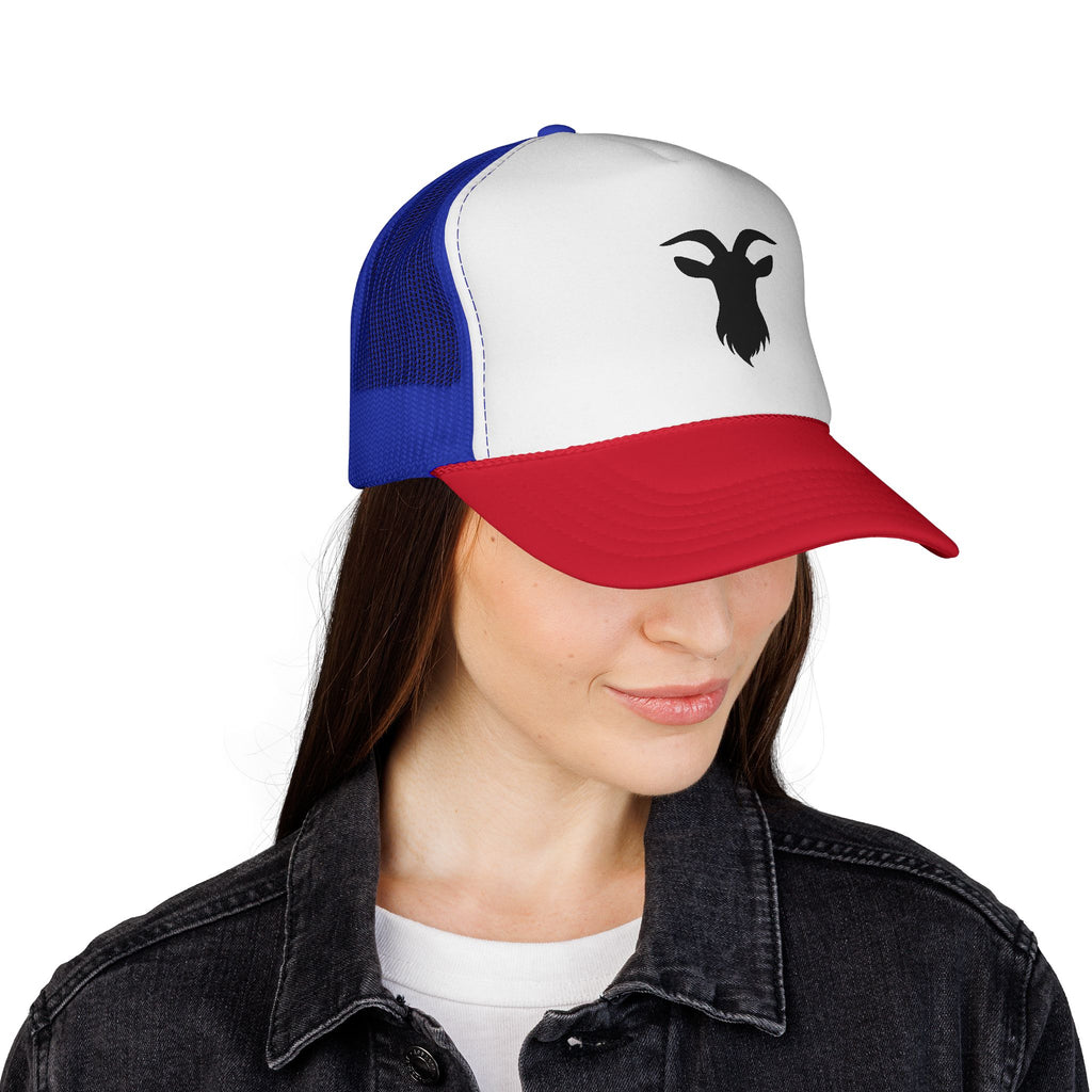 Goat Silhouette Trucker Hat – Farm Goat Hat, Homestead Goat Keeper Cap, Minimalist Farm Life Snapback