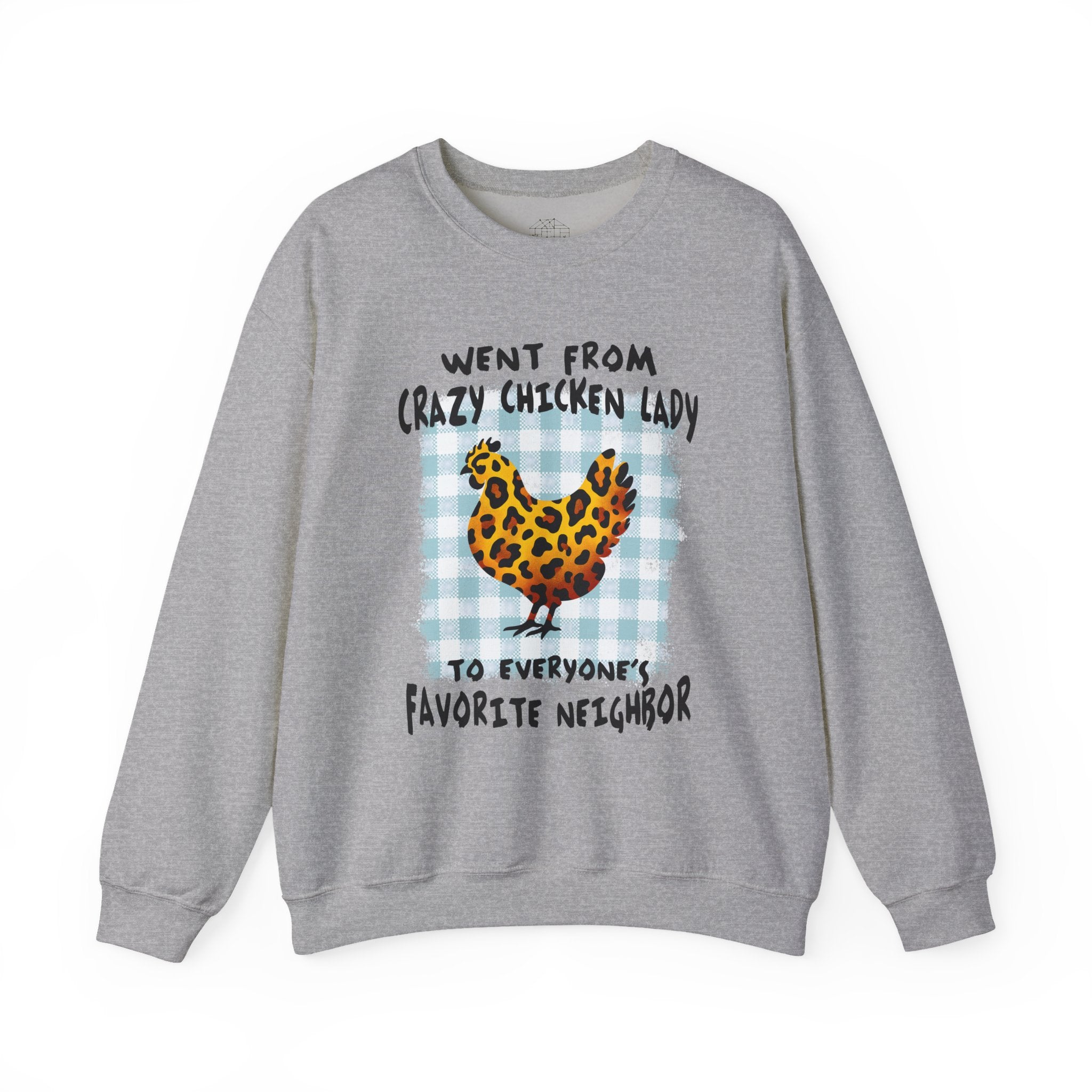 Went From Crazy Chicken Lady Sweatshirt – Funny Chicken Mom Crewneck, Farmhouse Homestead Neighbor Gift Pullover