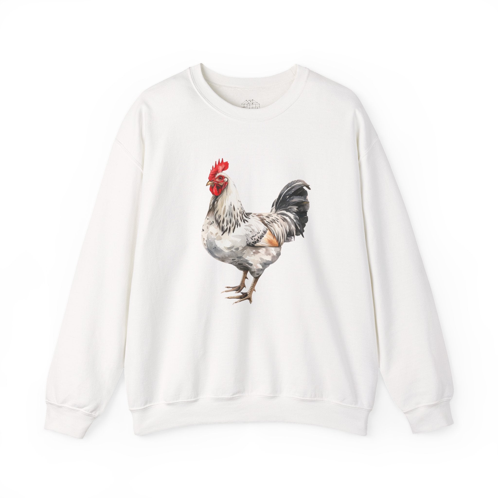 Light Sussex Rooster Sweatshirt – Farmhouse Chicken Crewneck, Heritage Sussex Rooster Pullover, Homestead Apparel