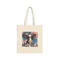 Patriotic Highland Cow Tote Bag – America Farm Cow Canvas Bag, Fourth of July Farm Tote, Country Western Market Bag, Reusable Homestead Shopping Tote, Cow Lover Gift
