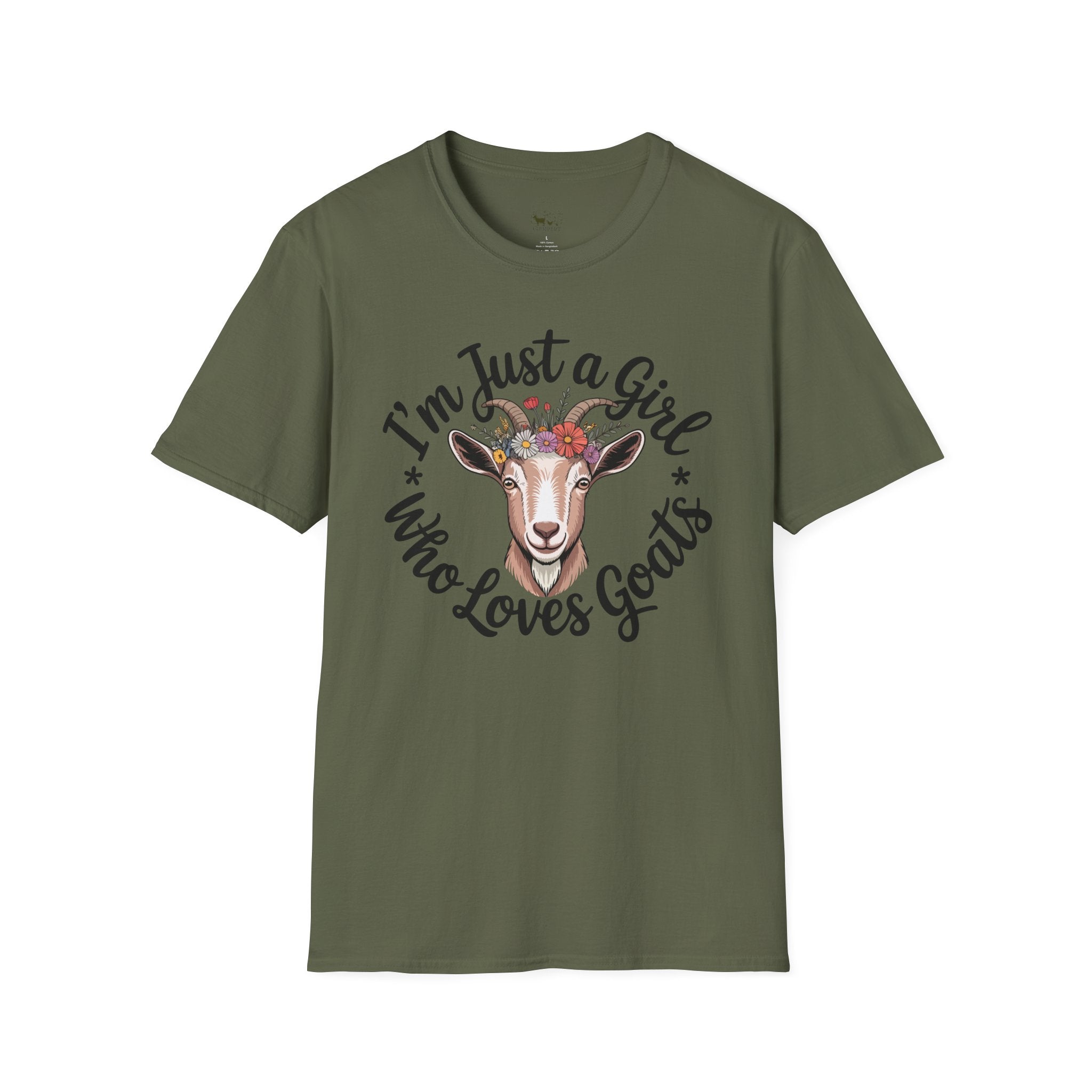 I’m Just a Girl Who Loves Goats Floral Unisex T-Shirt | Cute Goat Lover Farm Life Tee