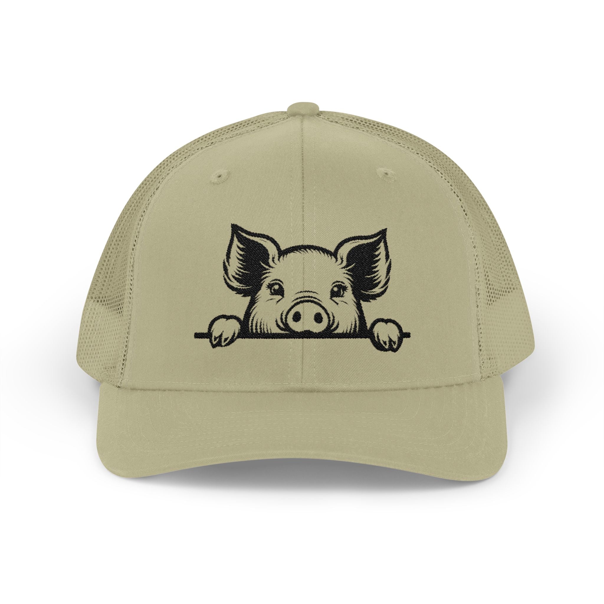 Peekaboo Pig Pink Trucker Hat | Farm Life Mesh Snapback Cap | Cute Pig Lover Hat | Cottagecore Farm Girl Hat | Homestead Animal Cap