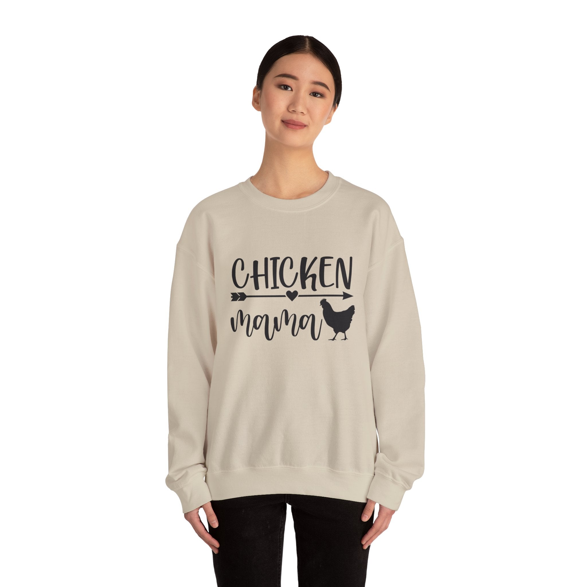Chicken Mama Sweatshirt – Farmhouse Chicken Mom Crewneck, Rustic Homestead Pullover, Unisex Gildan 18000