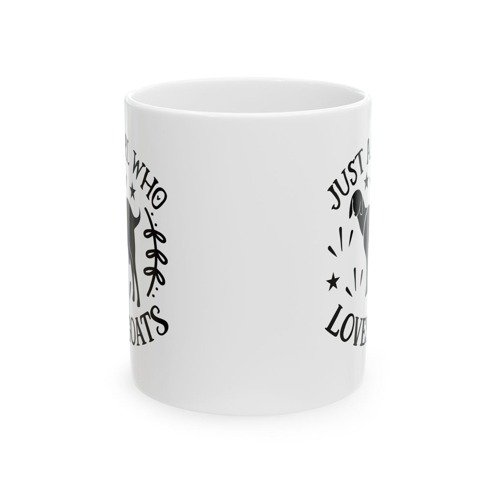 Just a Girl Who Loves Goats Mug | Farmhouse Goat Lover Coffee Cup | Homestead Ceramic Mug