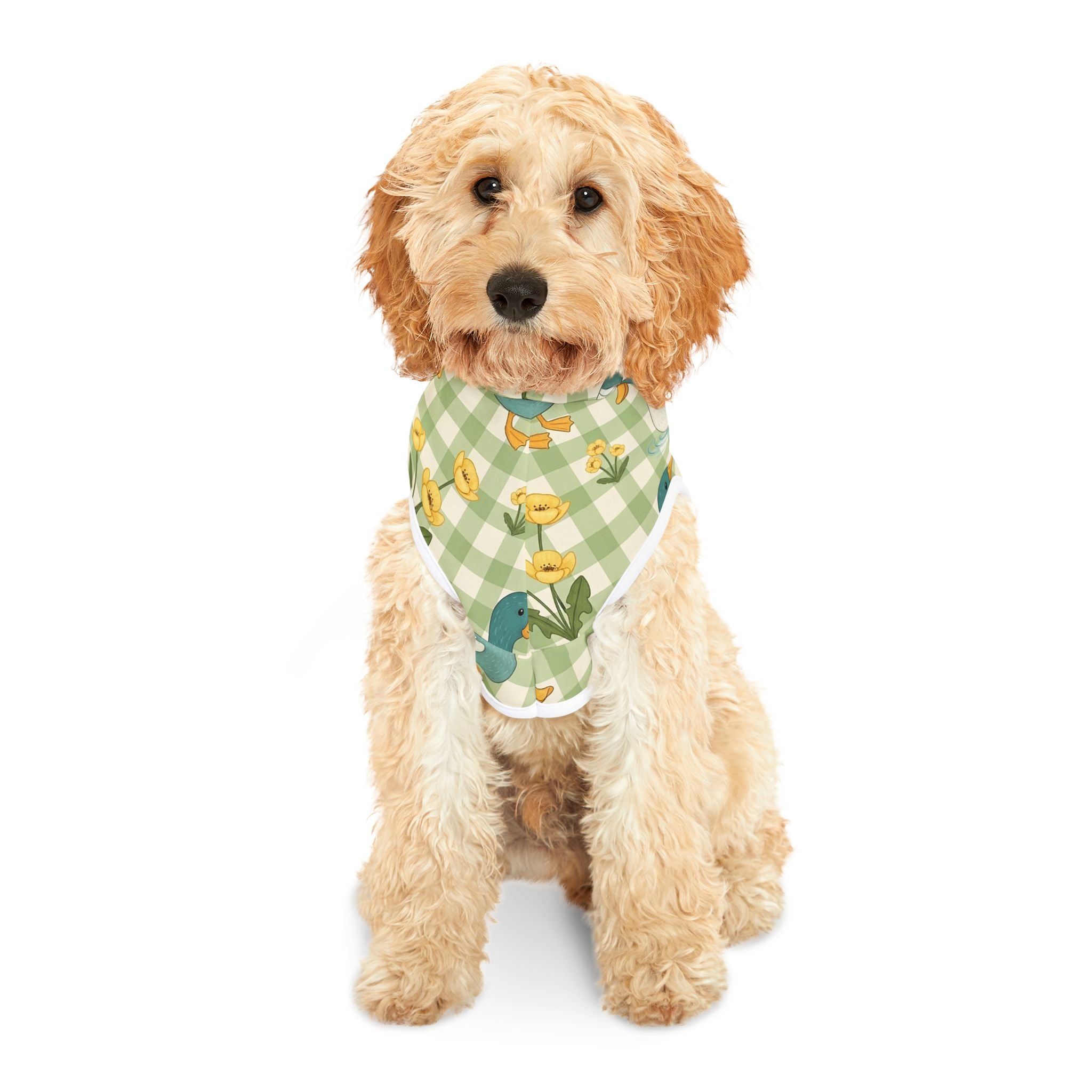 Farmhouse Duck Gingham Pet Hoodie | Cottagecore Goose Dog Hoodie | Country Farm Pet Sweater | Cozy Farm Animal Pet Apparel | Rustic Homestead Dog Hoodie | Small Dog Farm Outfit