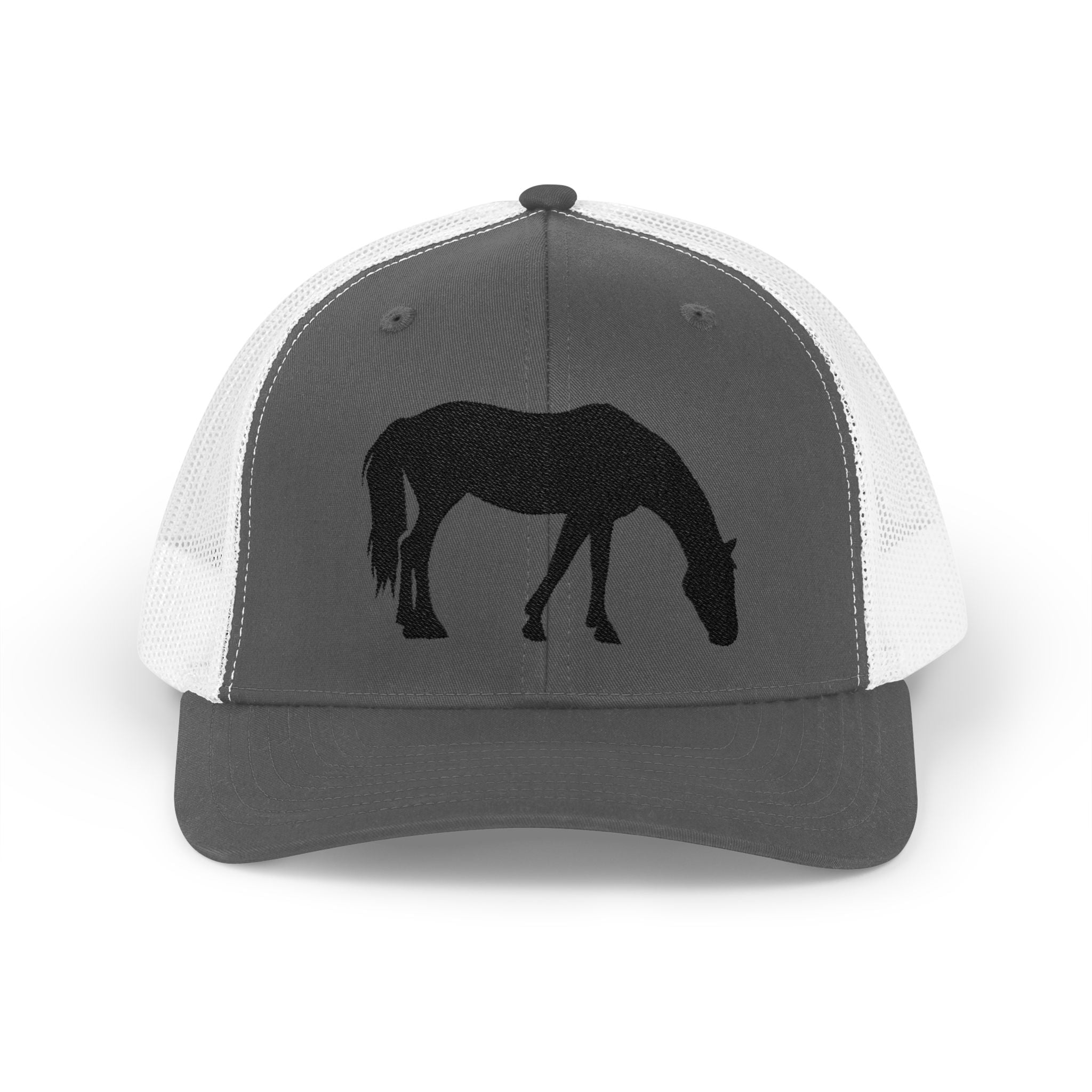 Grazing Horse Trucker Hat | Farm Life Mesh Snapback Cap | Equestrian Horse Lover Hat | Rustic Ranch & Cottagecore Farm Cap