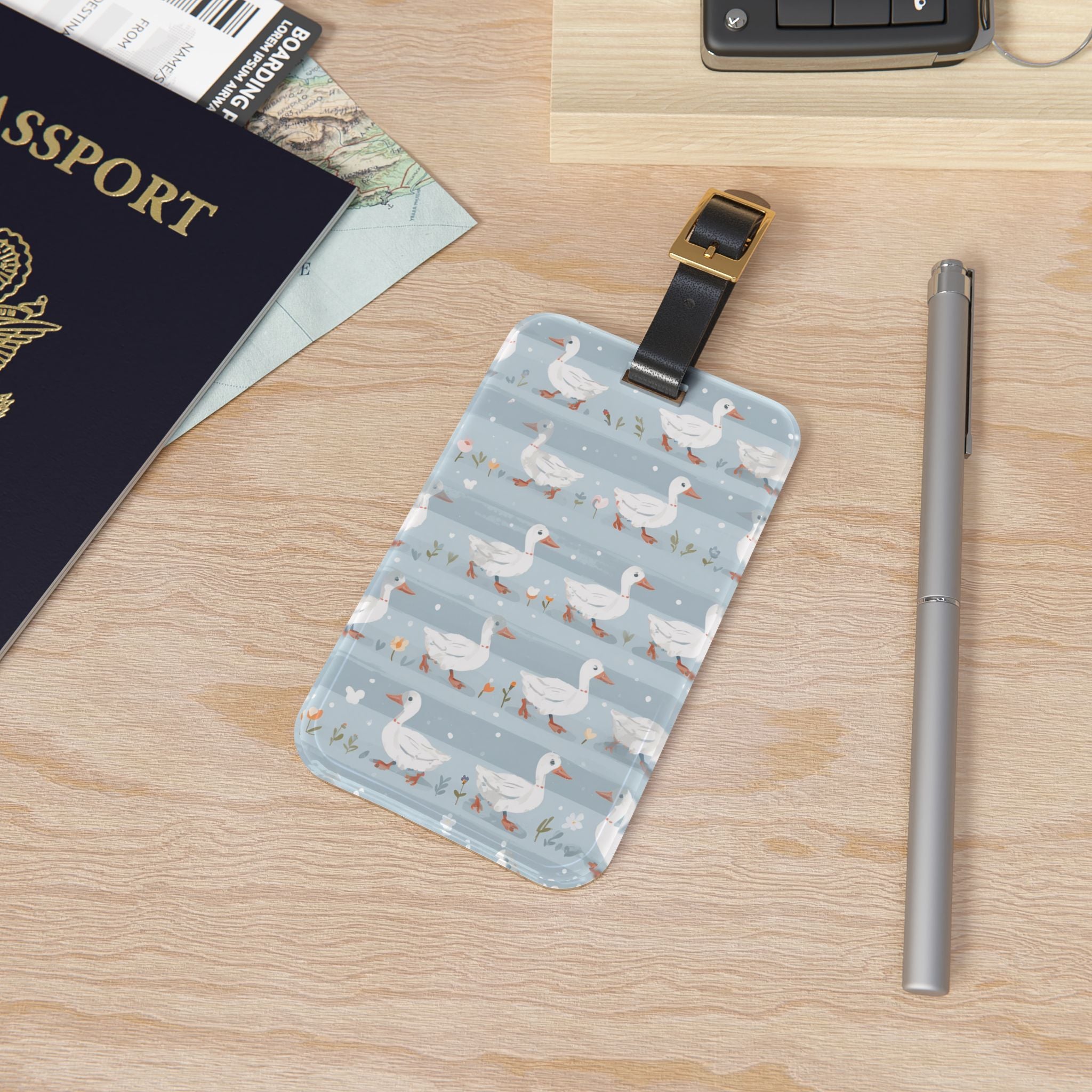 Goose Luggage Tag | Cottagecore Travel Accessory | Farmhouse Duck & Goose Suitcase Tag | Cute Travel Bag Identifier | Gumpert Homestead