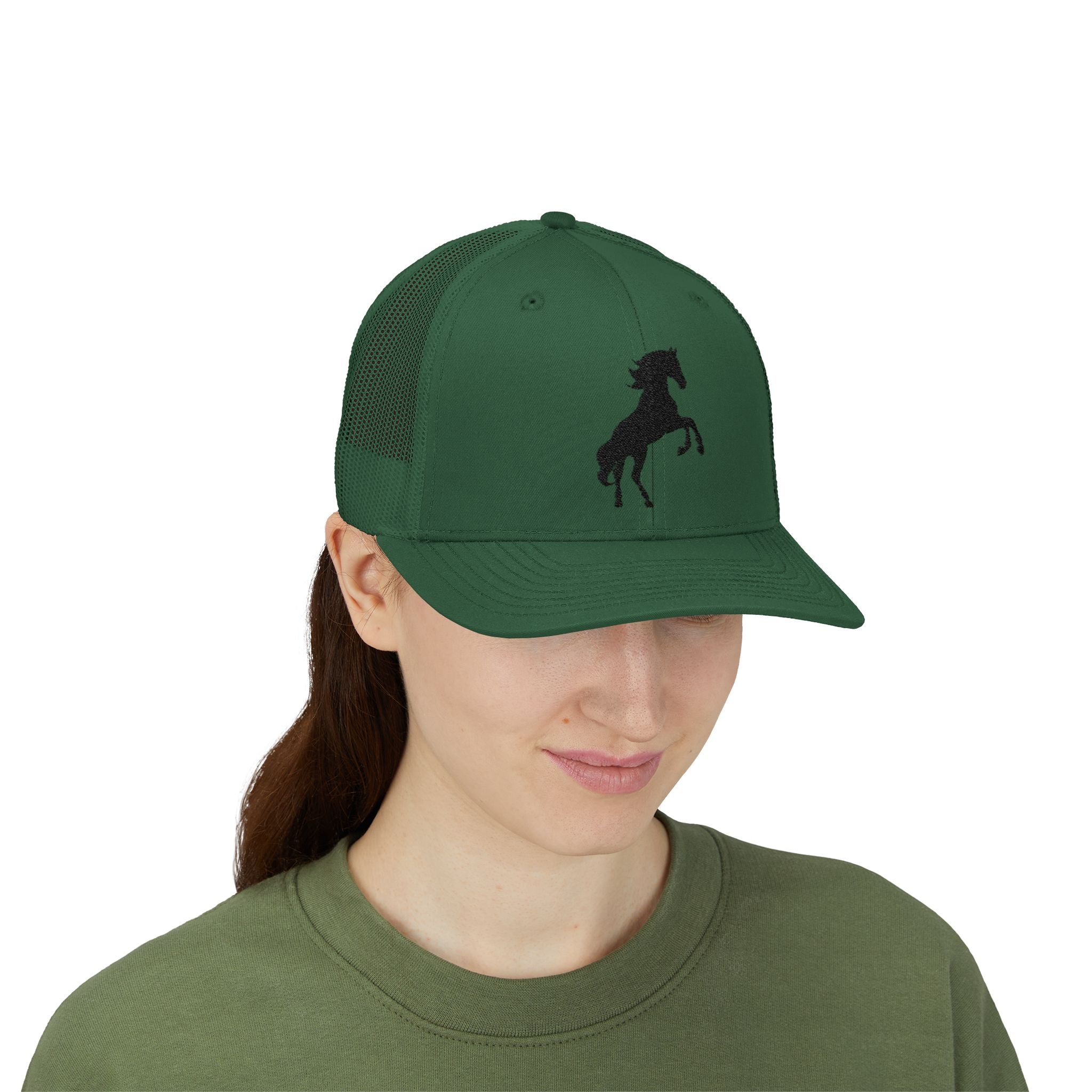 Rearing Horse Trucker Hat | Western Equestrian Mesh Snapback Cap | Rustic Ranch Horse Lover Hat | Farm Life Country Cowboy Cap