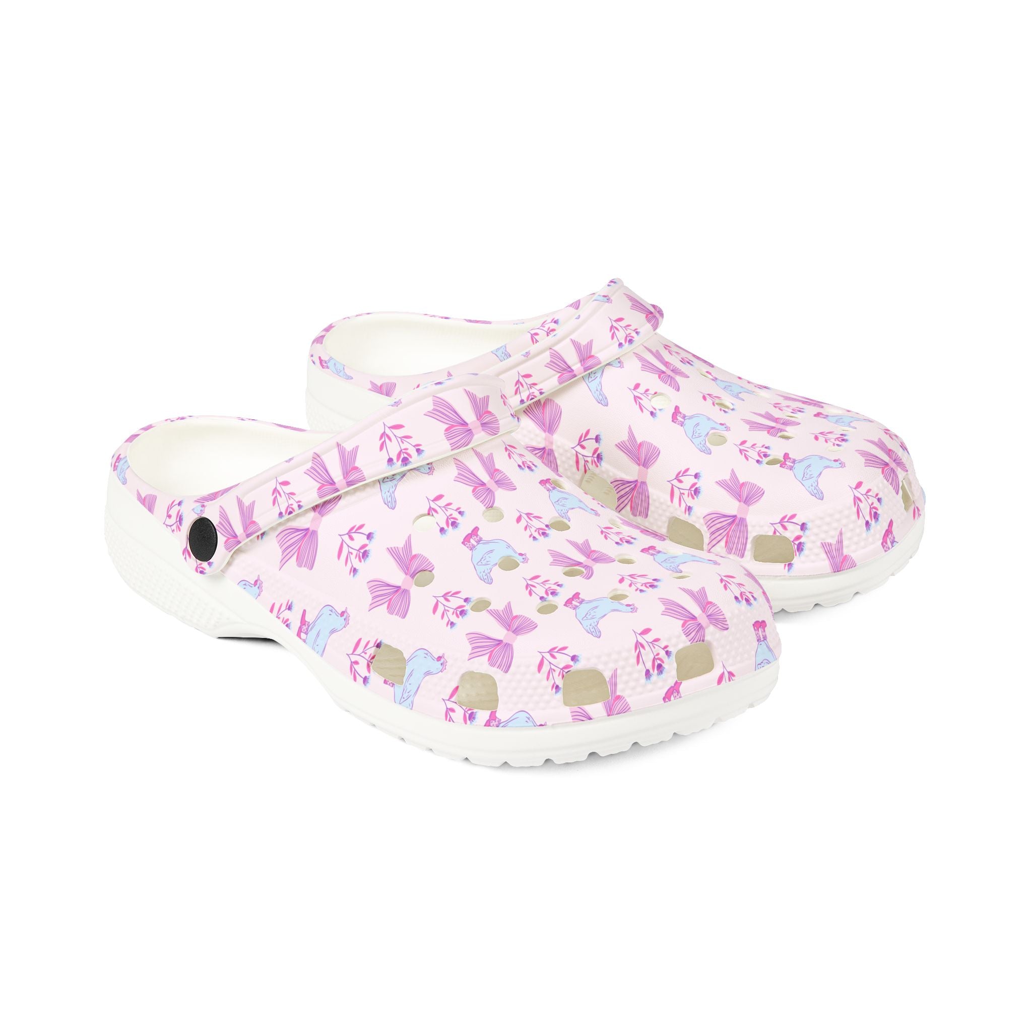 Pink Chicken Bow EVA Clogs – Cottagecore Chicken Shoes, Farm Life Slip-On Clogs, Homestead Comfort Footwear