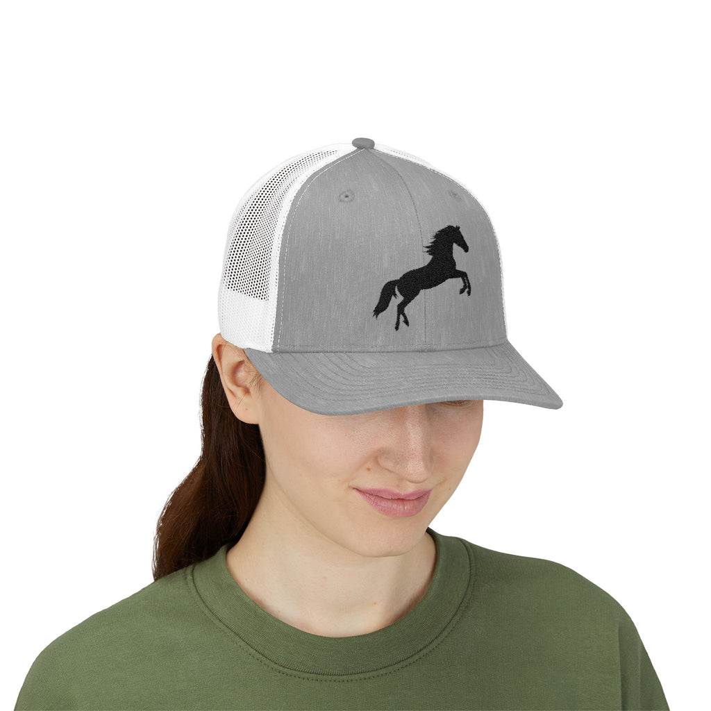 Rearing Horse Trucker Hat | Western Equestrian Mesh Snapback Cap | Rustic Ranch Horse Lover Hat | Farm Life Country Cowboy Cap