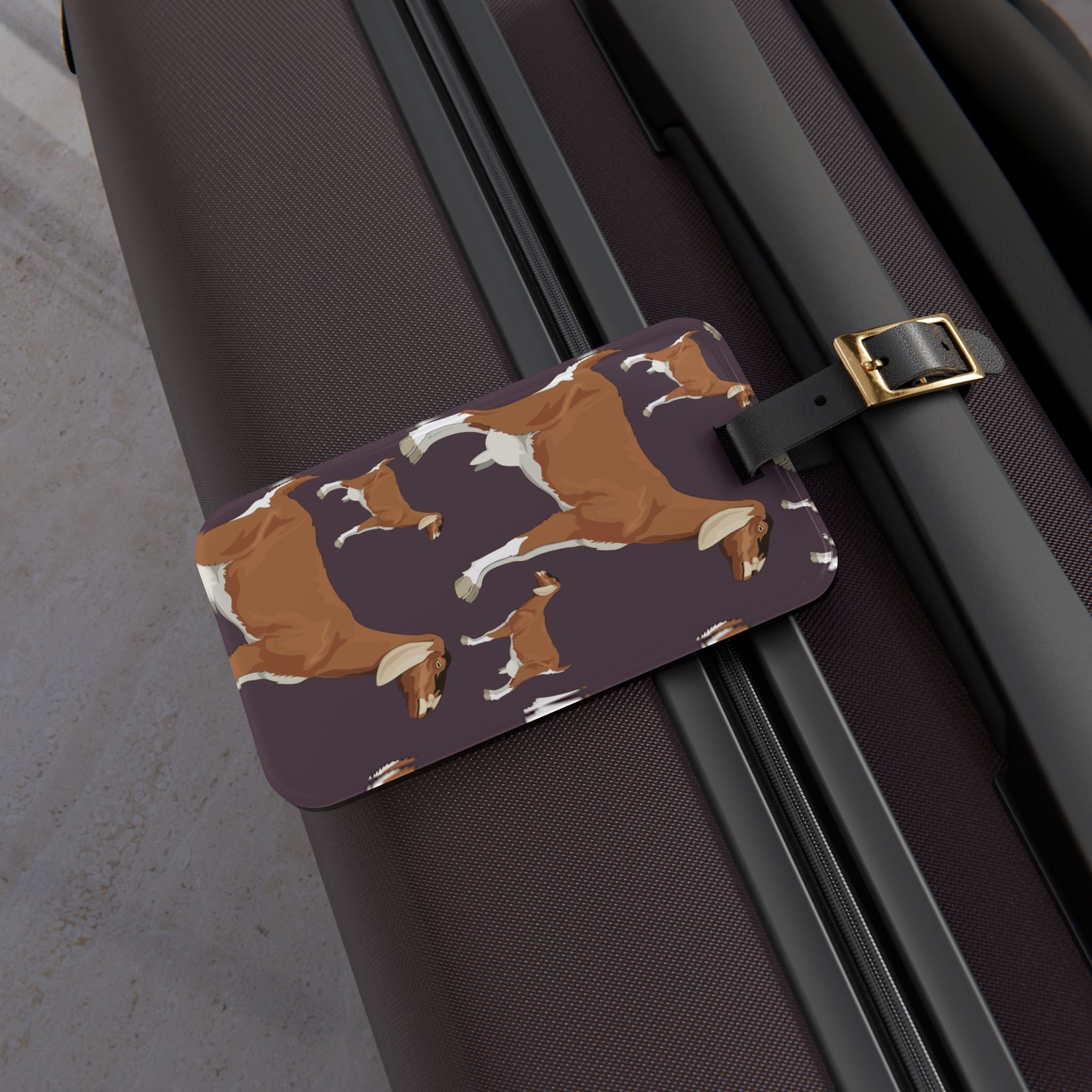 Goat Luggage Tag | Farmhouse Travel Accessory | Goat Lover Suitcase Tag | Rustic Farm Animal Bag Identifier | Gumpert Homestead