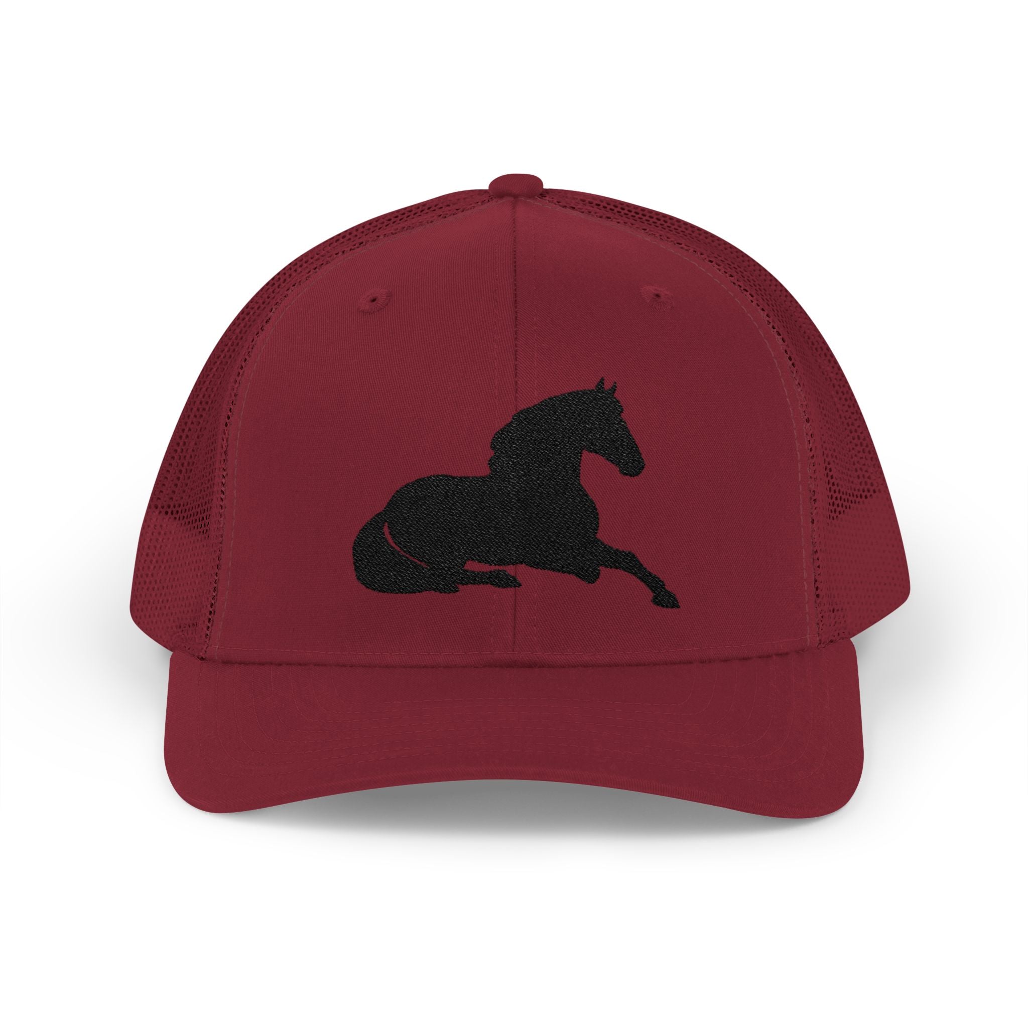 Resting Horse Trucker Hat | Laying Horse Silhouette Mesh Snapback Cap | Western Ranch Horse Lover Hat | Rustic Farm Life Cowboy Cowgirl Cap