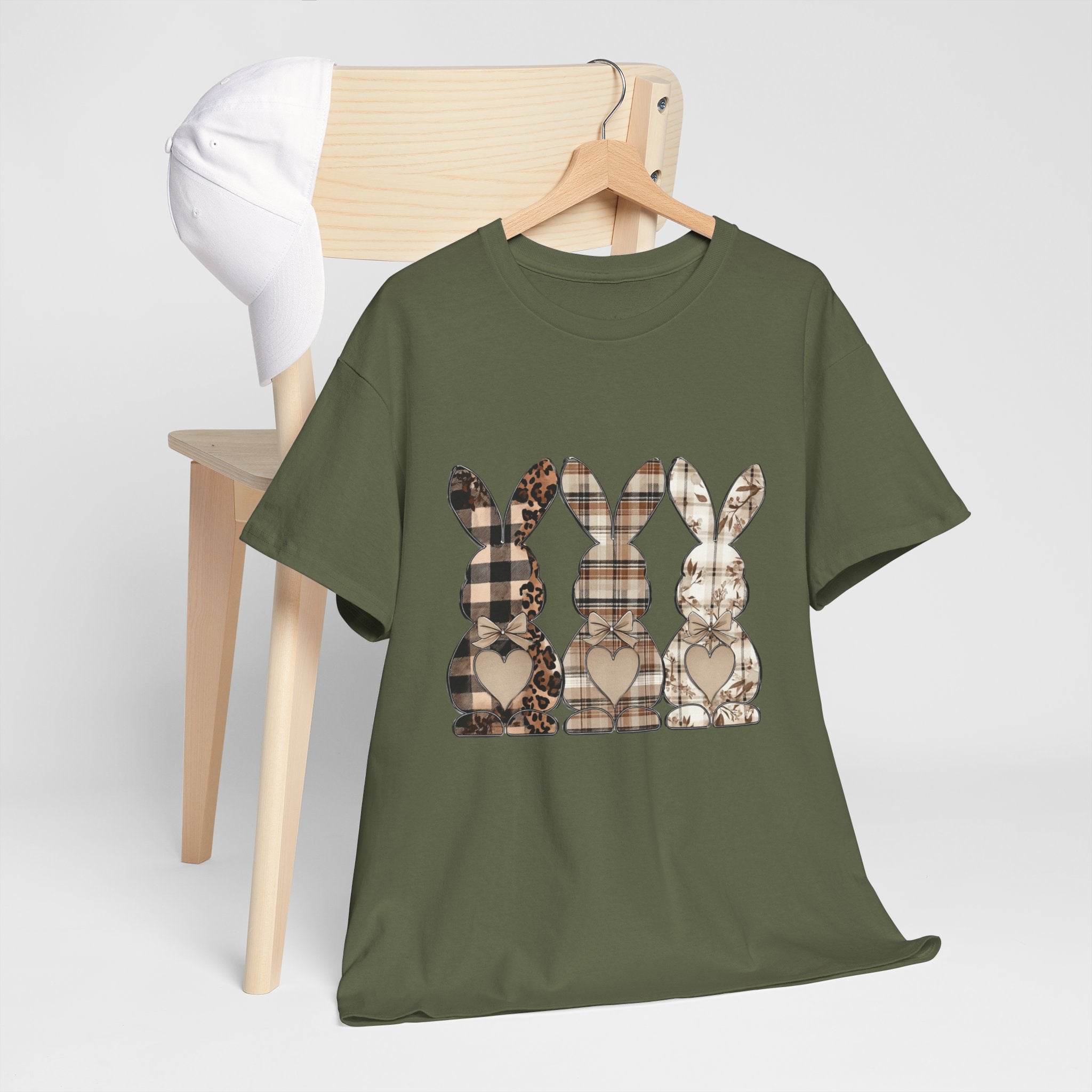 Rustic Bunny Trio T-Shirt | Farmhouse Rabbit Graphic Tee | Cottagecore Easter Bunny Shirt | Country Farm Animal Shirt | Homestead Spring Apparel
