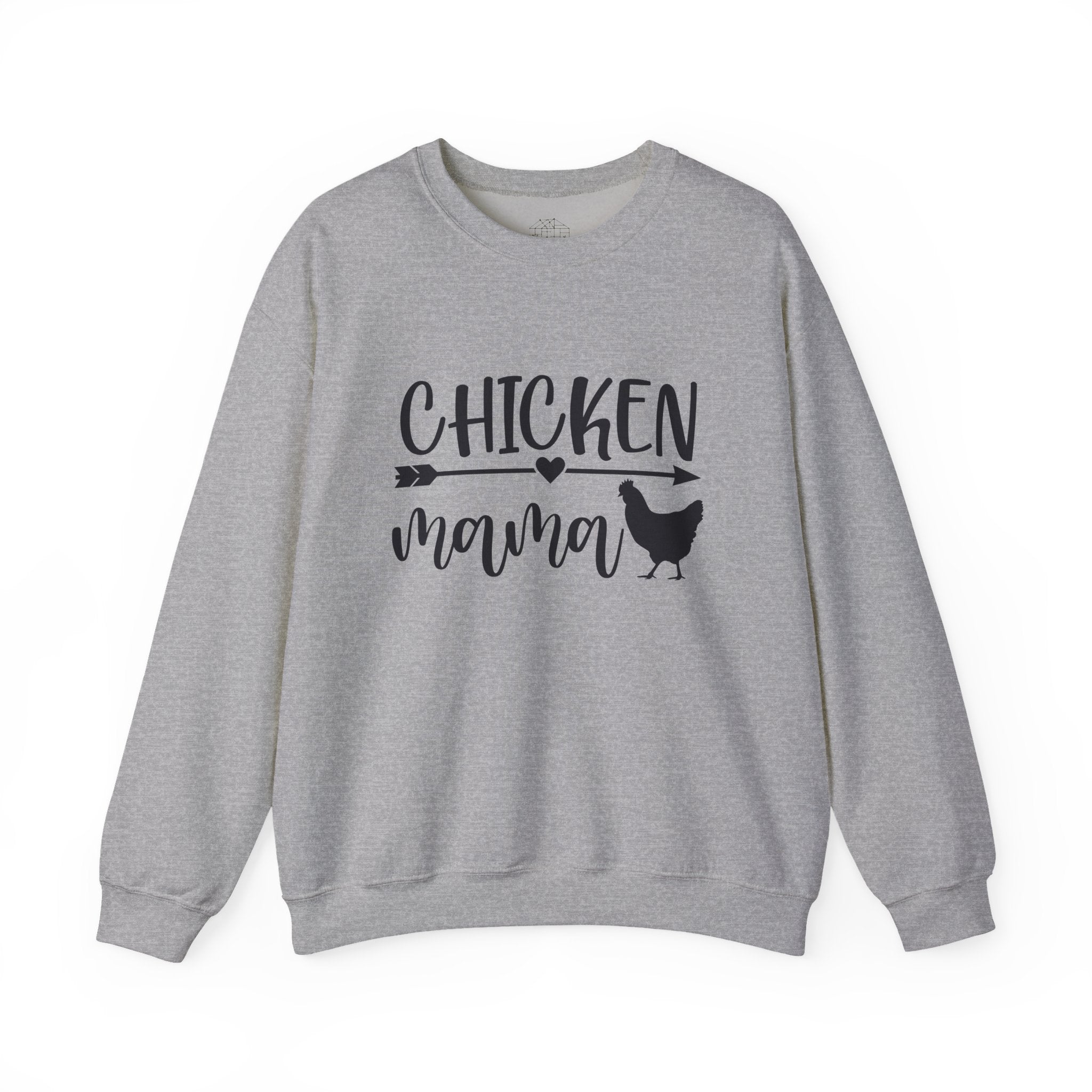 Chicken Mama Sweatshirt – Farmhouse Chicken Mom Crewneck, Rustic Homestead Pullover, Unisex Gildan 18000