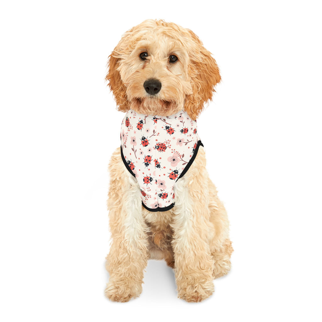 Pink Cute Ladybug Pet Hoodie, Cute Pet Apparel, Animal Lover Gift, Dog Sweater, Cat Jumper, Pet Clothing