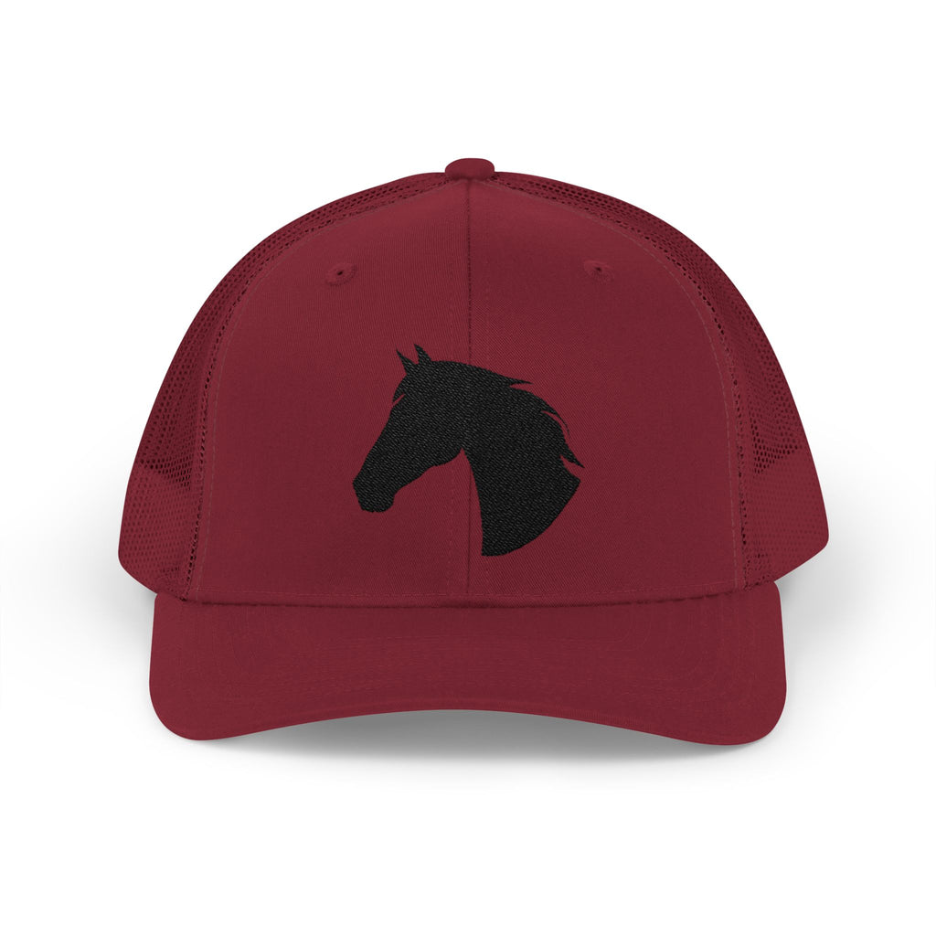 Horse Head Trucker Hat | Western Horse Silhouette Mesh Snapback Cap | Equestrian Ranch Hat | Rustic Farm Life Cowboy Cowgirl Horse Lover Hat