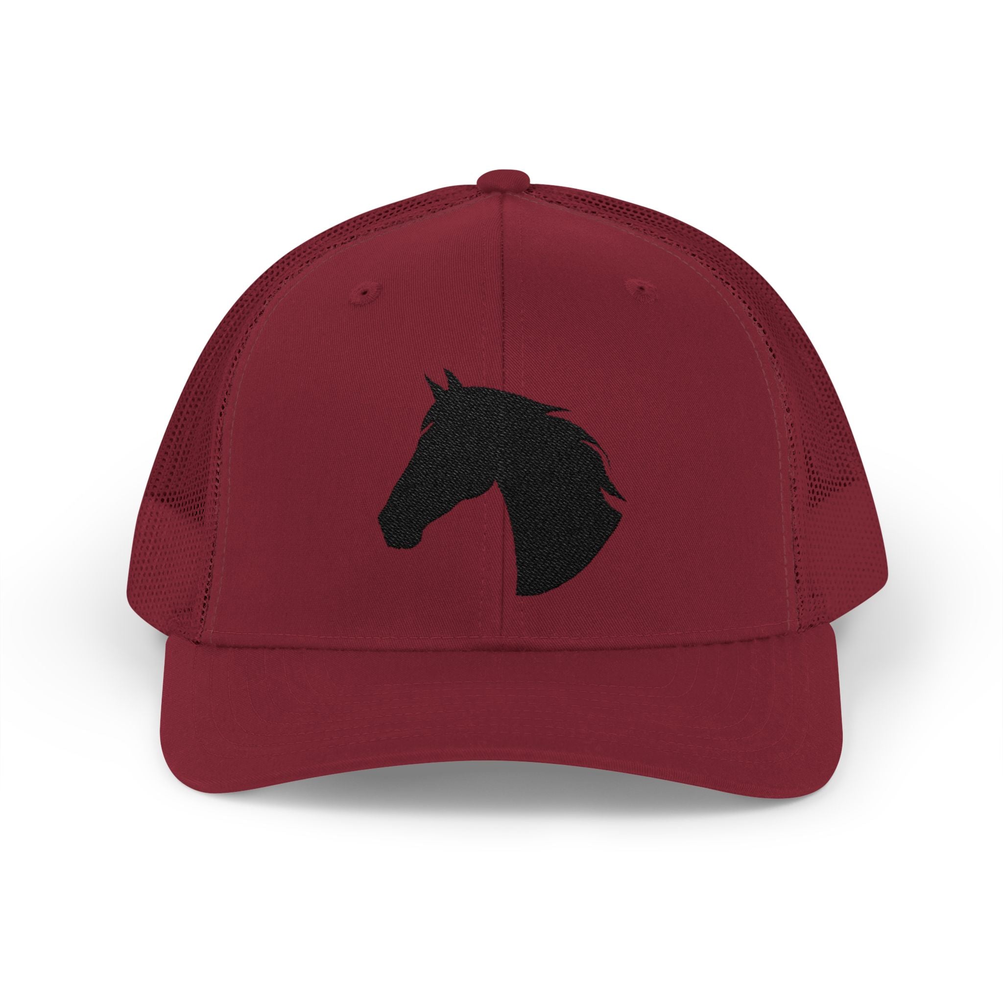 Horse Head Trucker Hat | Western Horse Silhouette Mesh Snapback Cap | Equestrian Ranch Hat | Rustic Farm Life Cowboy Cowgirl Horse Lover Hat